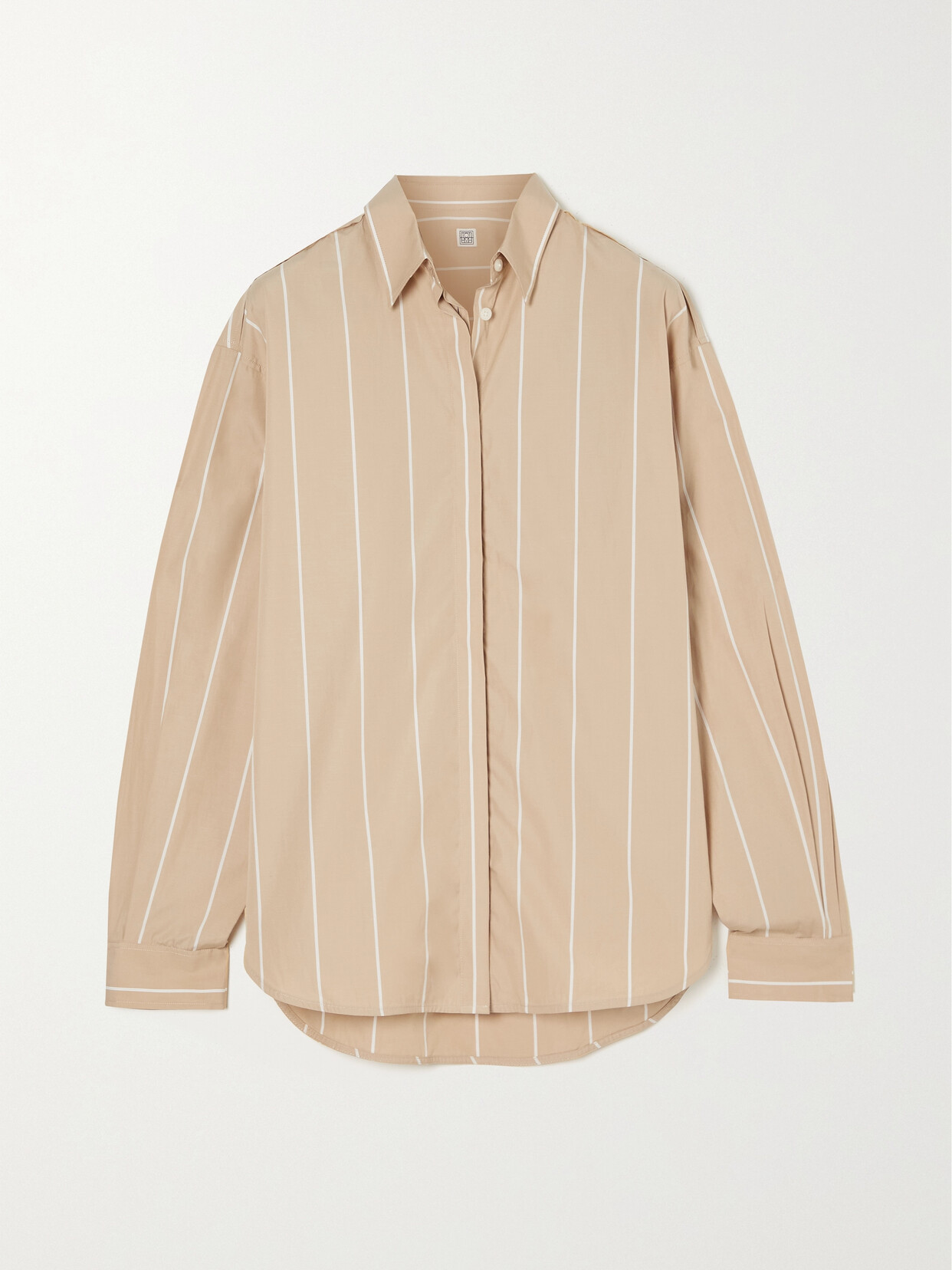 TOTÊME + NET SUSTAIN SIGNATURE STRIPED ORGANIC COTTON-POPLIN SHIRT