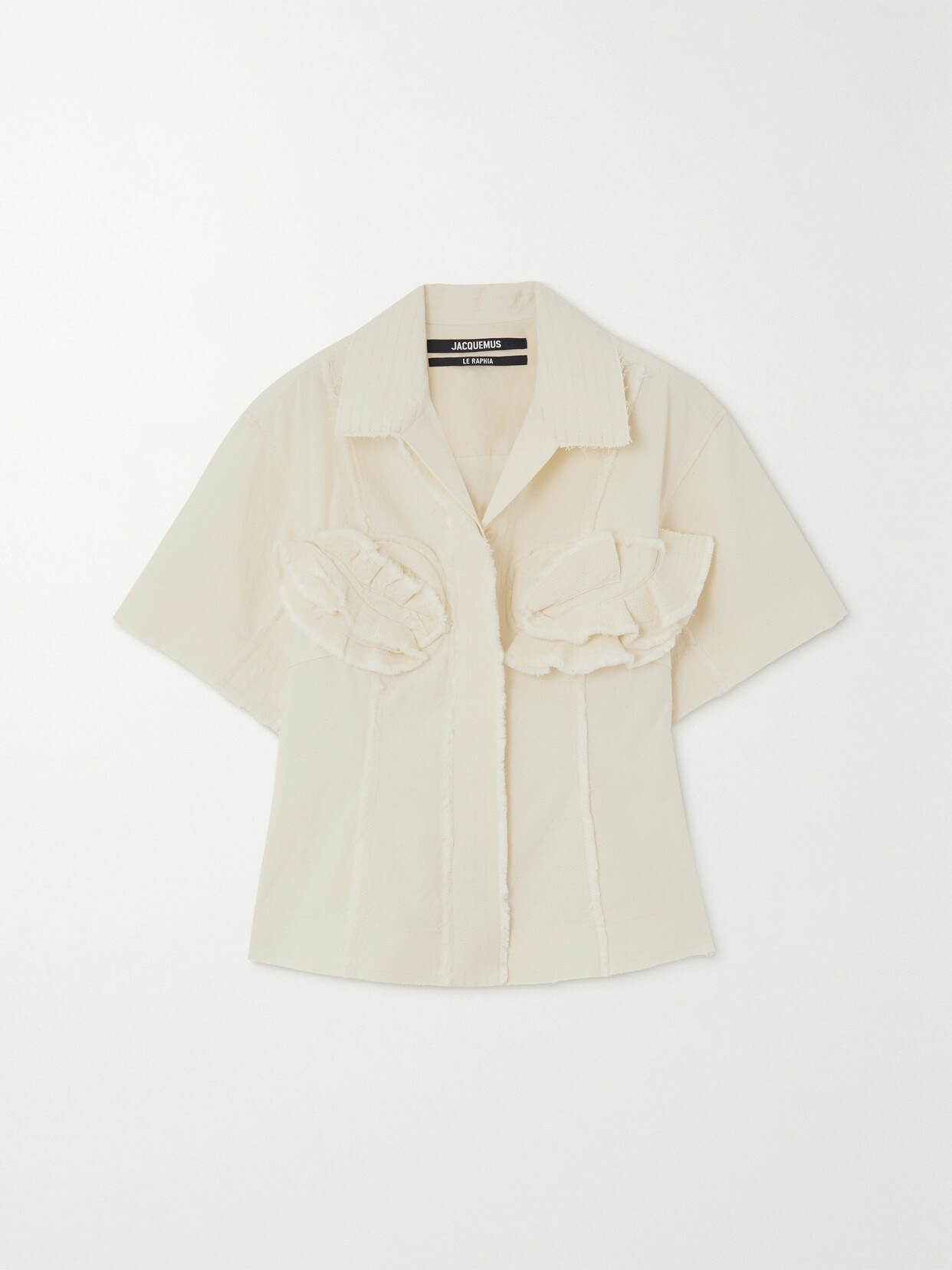 Jacquemus - Appliquéd Cotton-canvas Shirt - Off-white