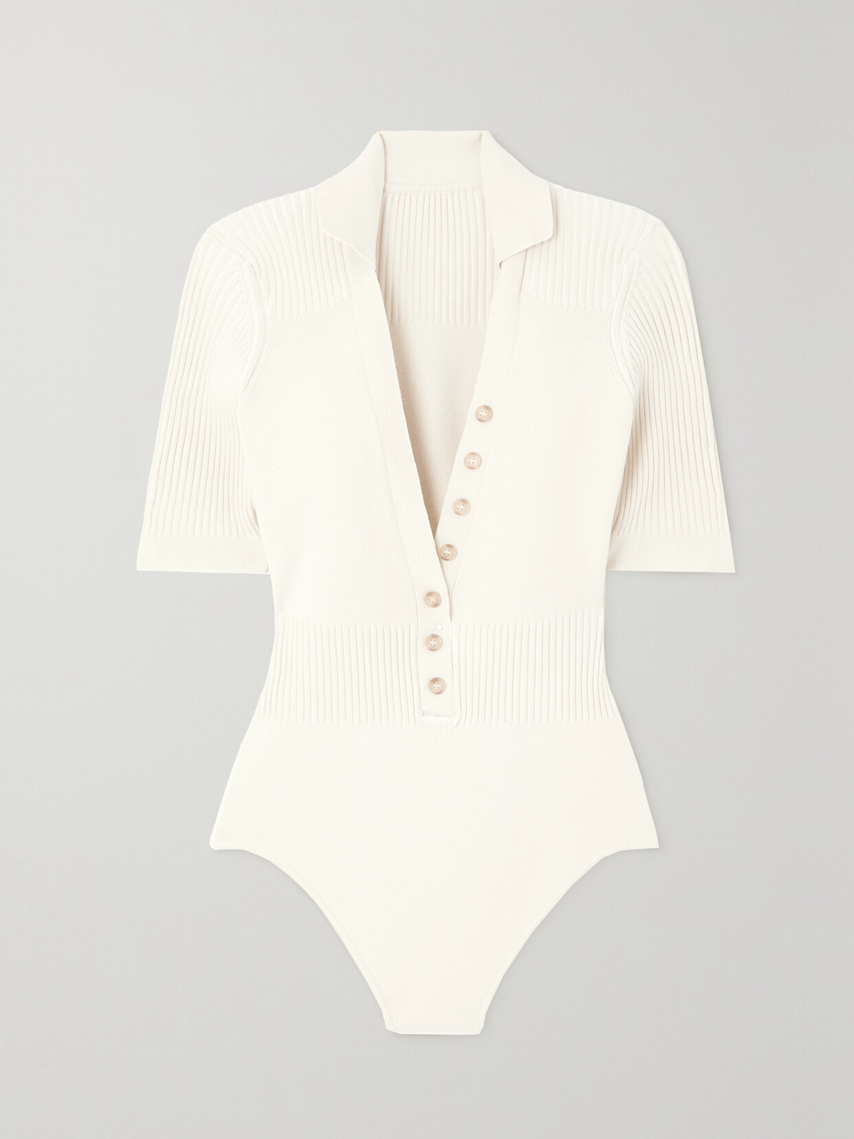 Jacquemus - Yauco Ribbed-knit Bodysuit - Off-white