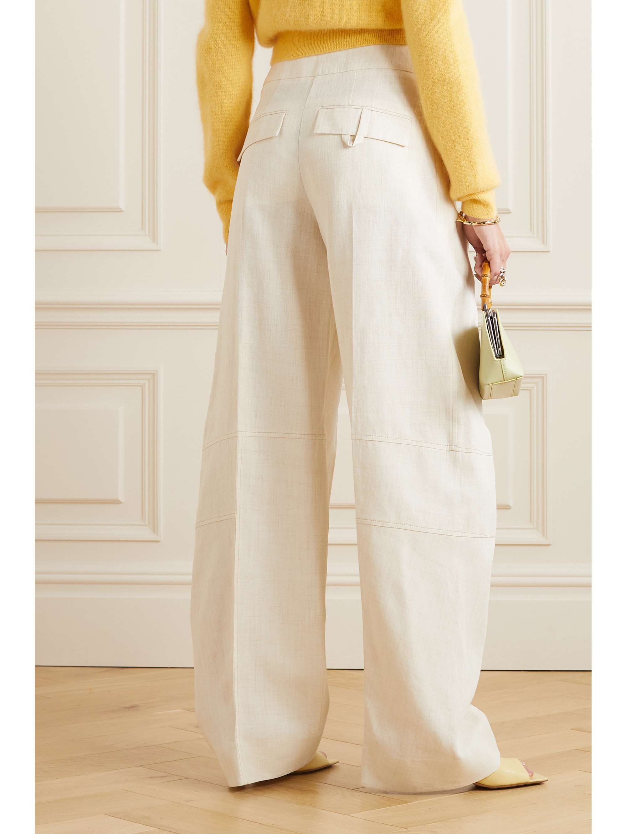 Plidao linen-blend canvas wide-leg pants