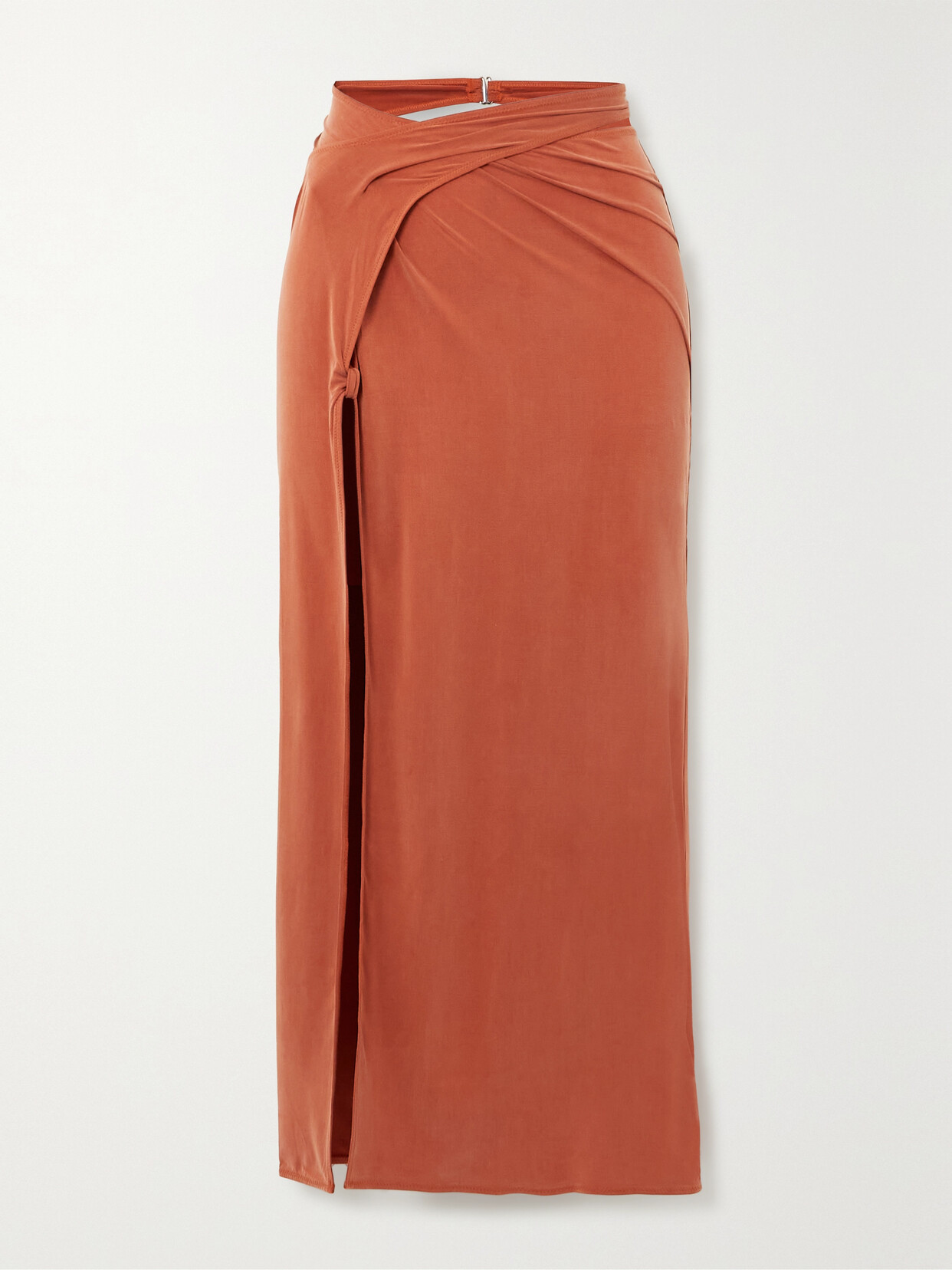 Jacquemus - Espelho Twisted Stretch-jersey Midi Skirt - Red