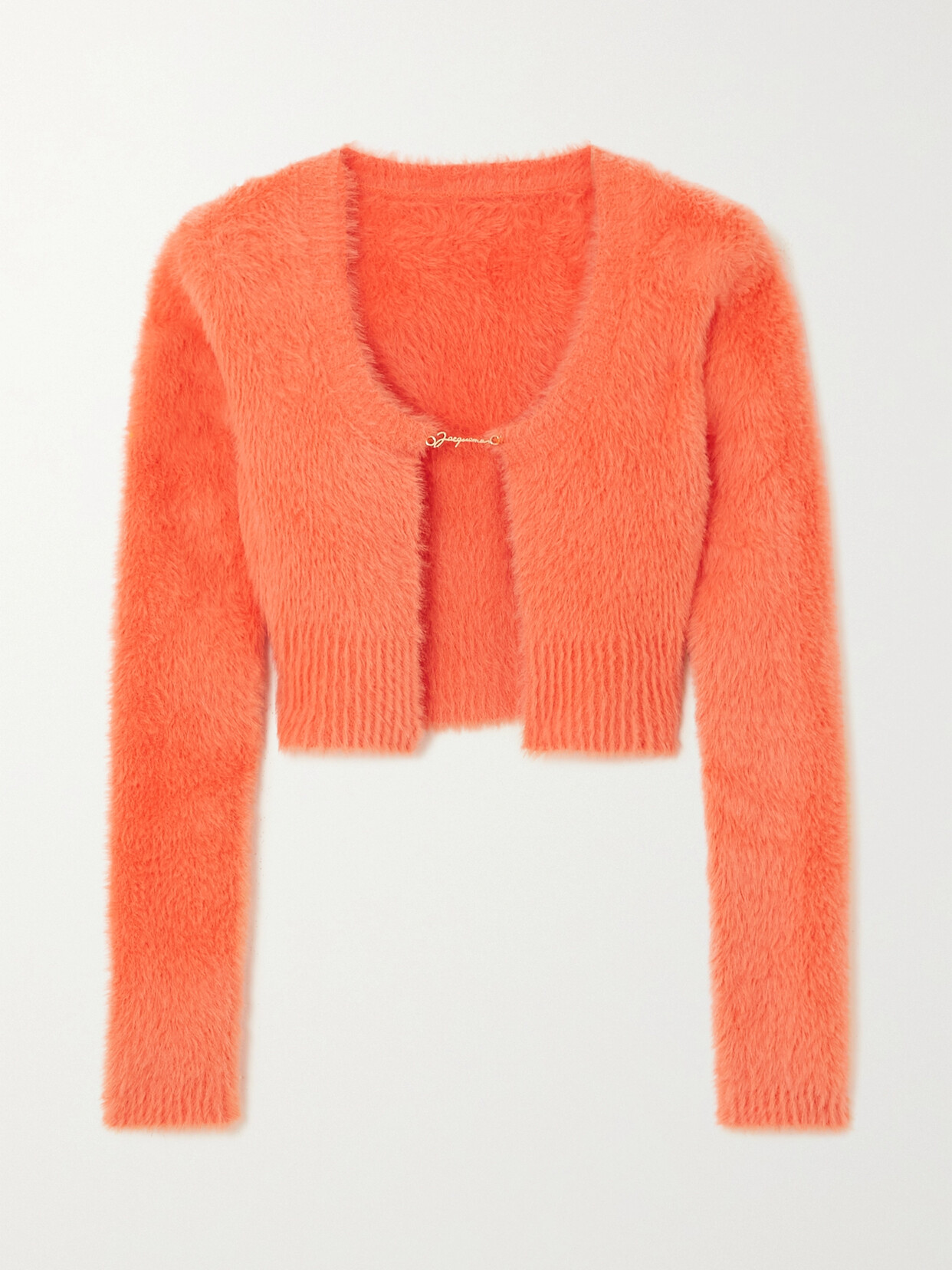 JACQUEMUS NEVE CROPPED BRUSHED STRETCH-KNIT CARDIGAN