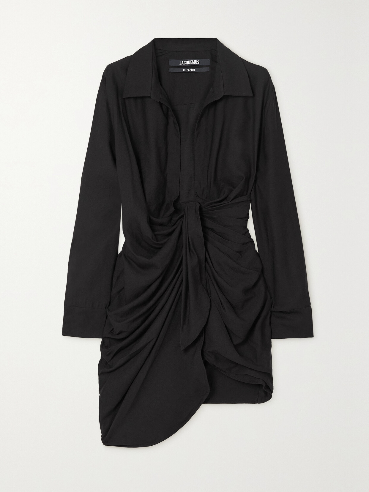 Jacquemus La Robe Bahia Viscose Jersey Mini Dress In Black