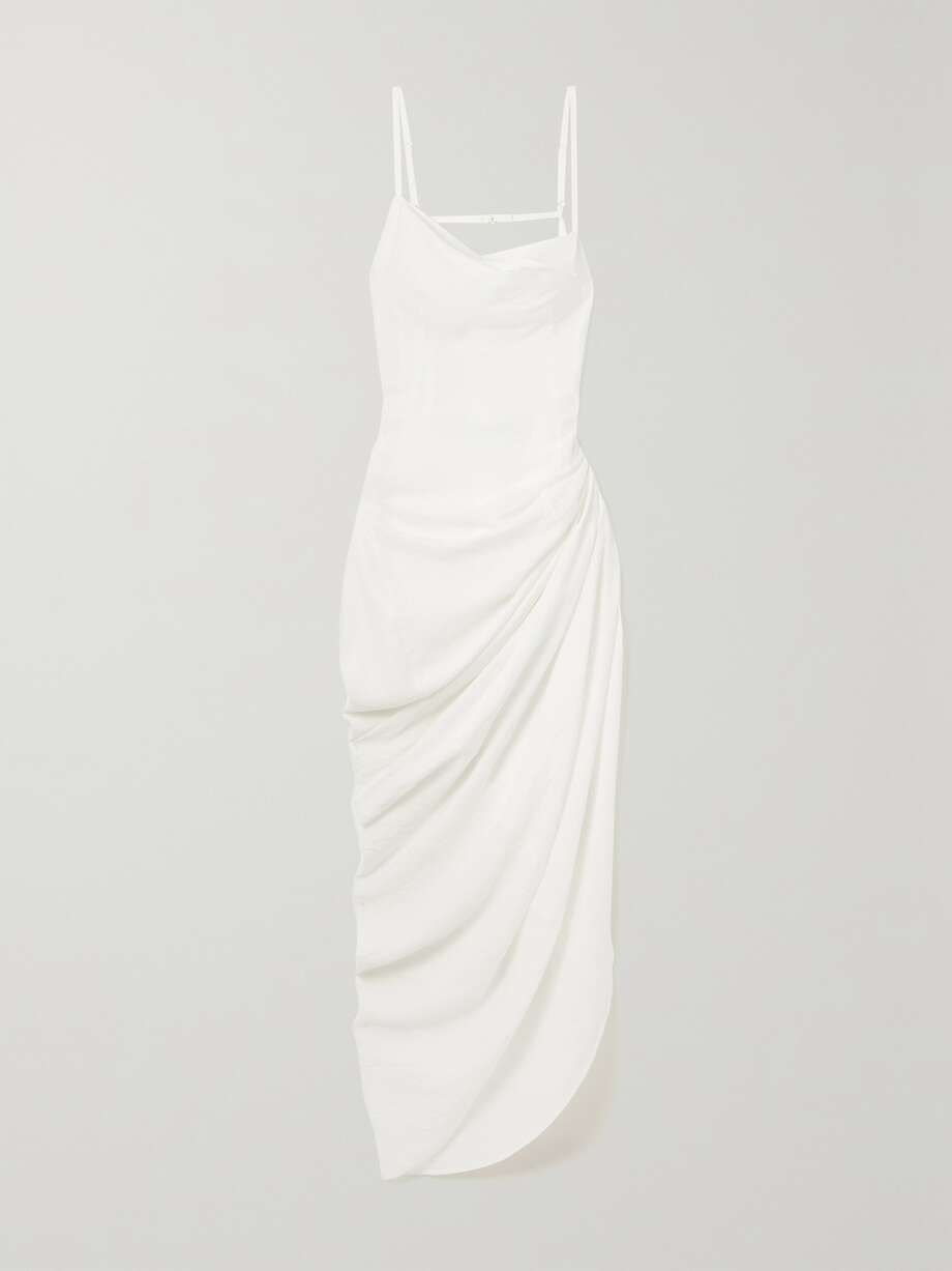 net-a-porter.com | Saudade asymmetric draped twill dress