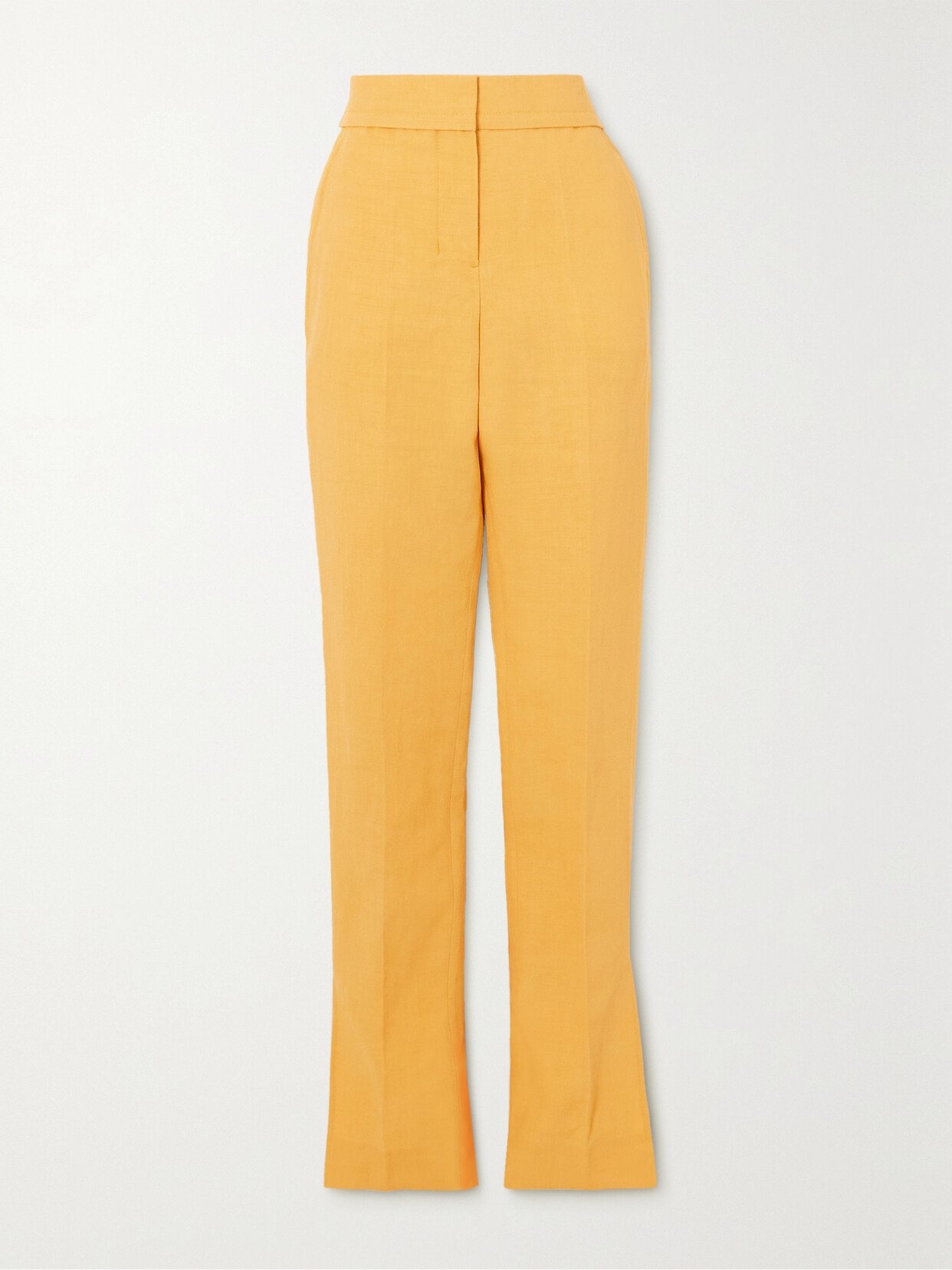 Jacquemus Tibau Split Linen-blend Pants In Yellow