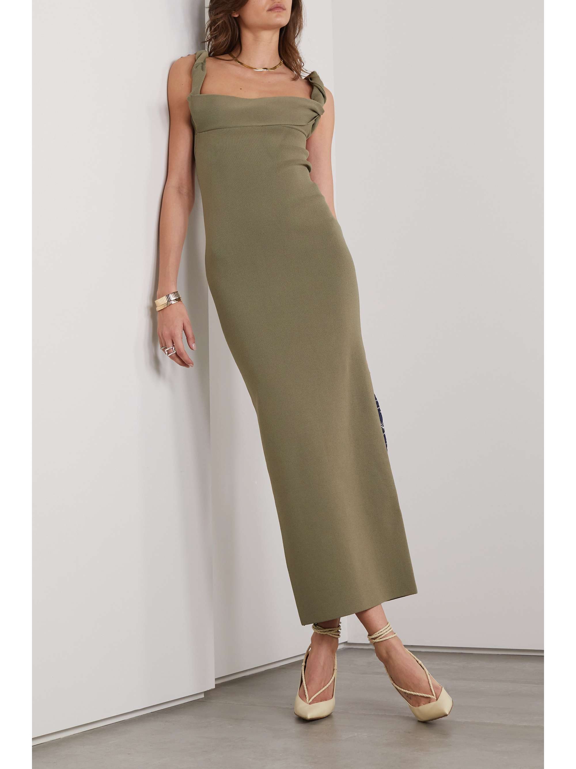 JACQUEMUS Openback stretchknit maxi dress NETAPORTER