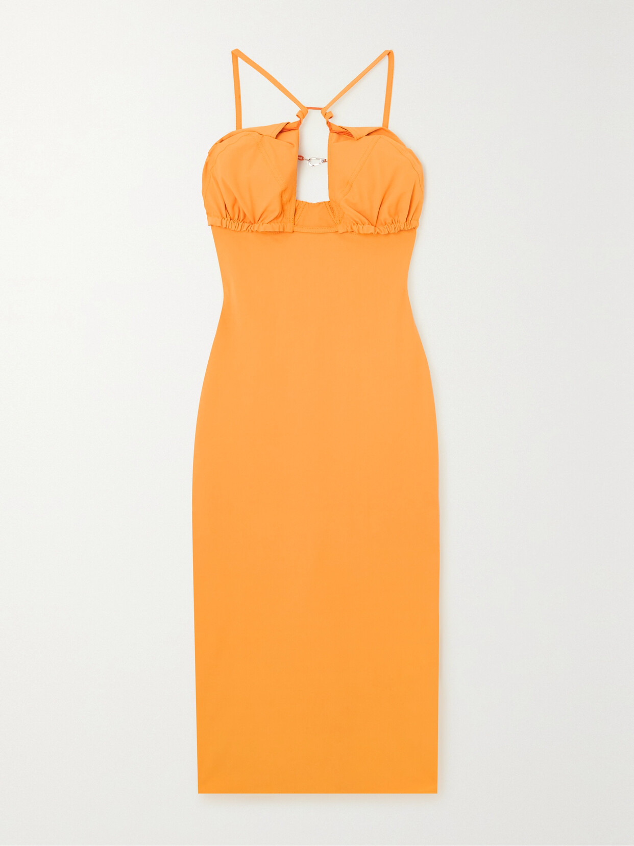 Jacquemus - Bikini Cutout Stretch-twill Halterneck Midi Dress - Orange