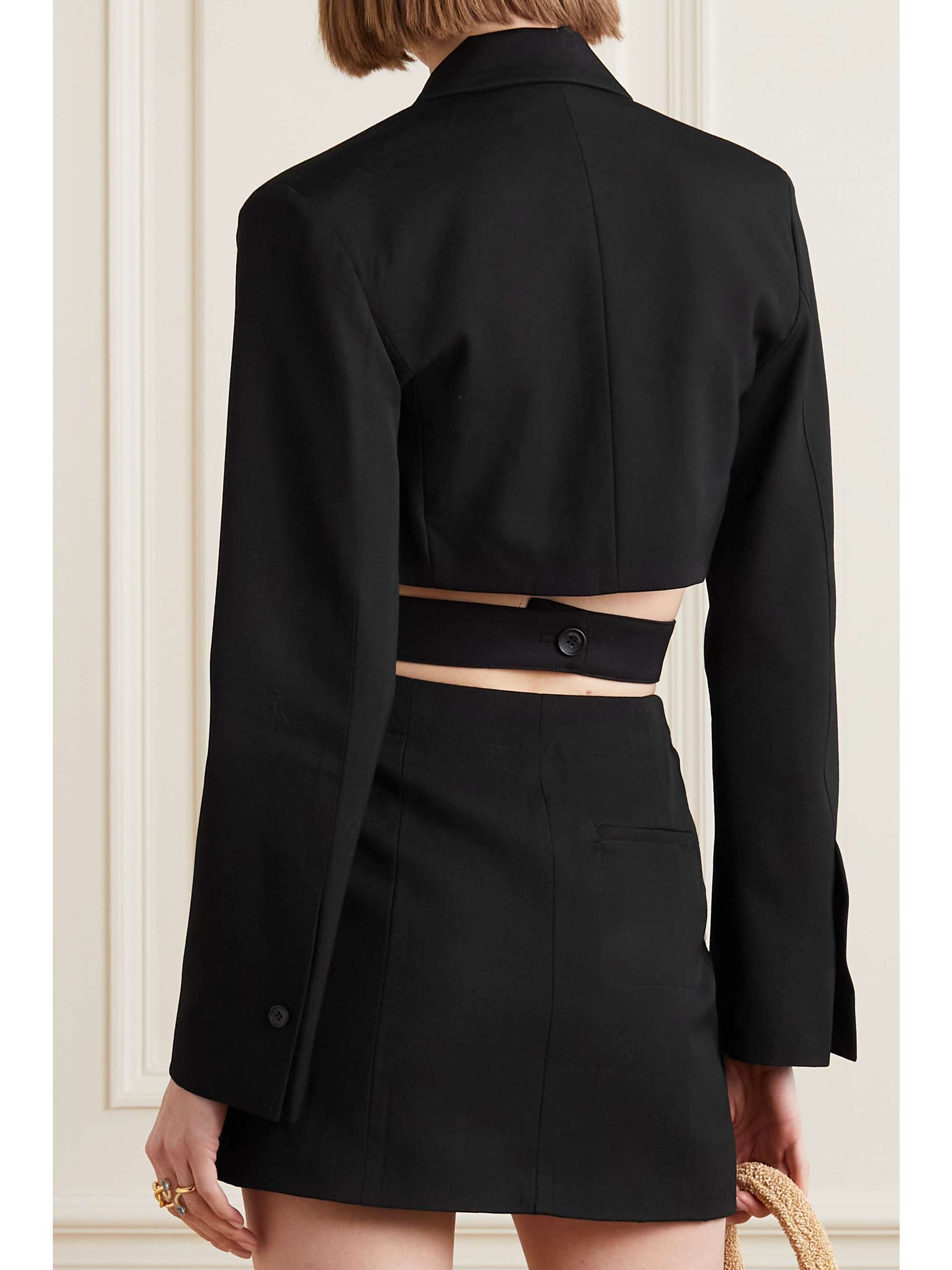 JACQUEMUS Bari cutout wool mini dress