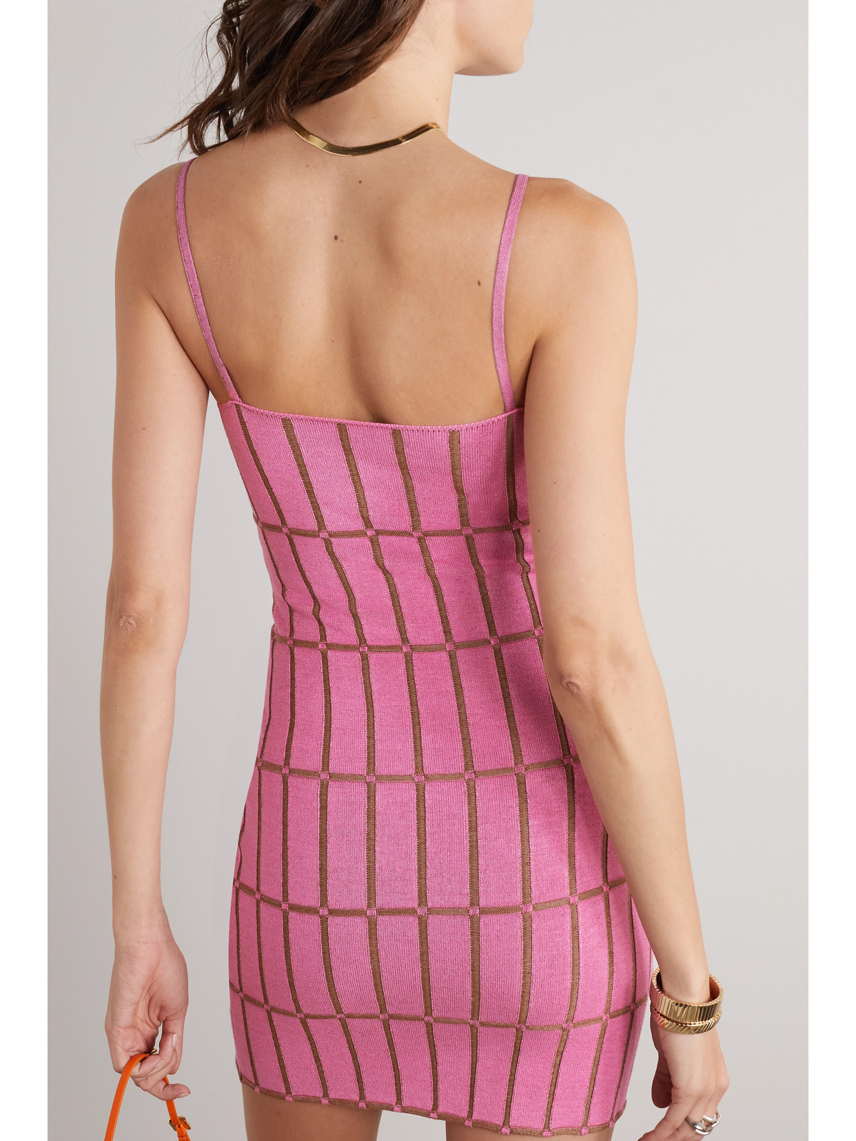 Jacquemus Logo-plaque Minidress In Pink