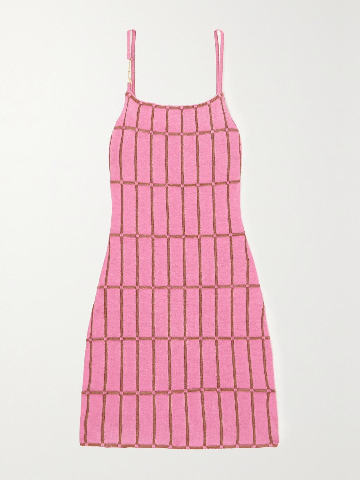 Jacquemus - Malha Embellished Jacquard-knit Mini Dress - Pink