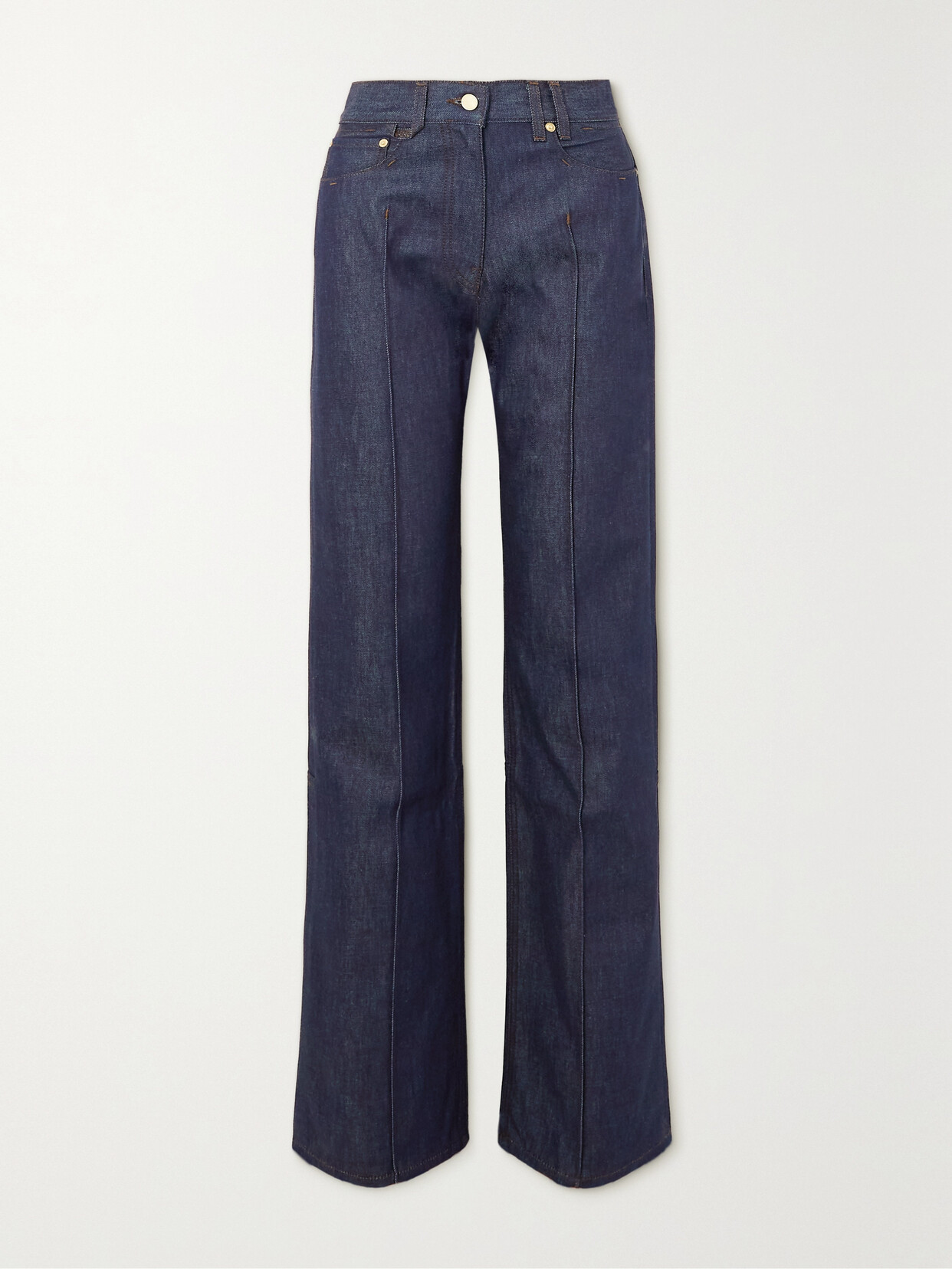 Jacquemus Le Raphia Embroidered Beaded Straight-leg Jeans In Blue