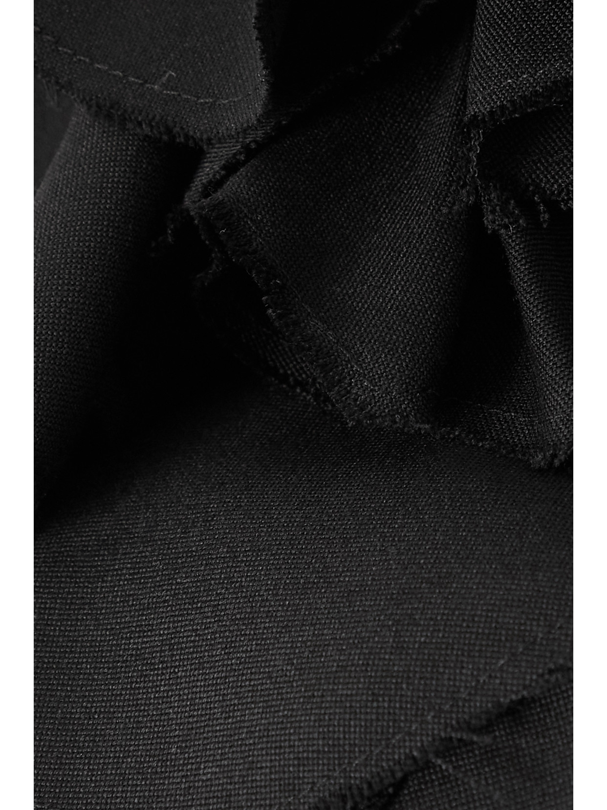 Shop Jacquemus Duna Ruffled Grain De Poudre Wool And Wool-blend Crepe Mini Dress In Black
