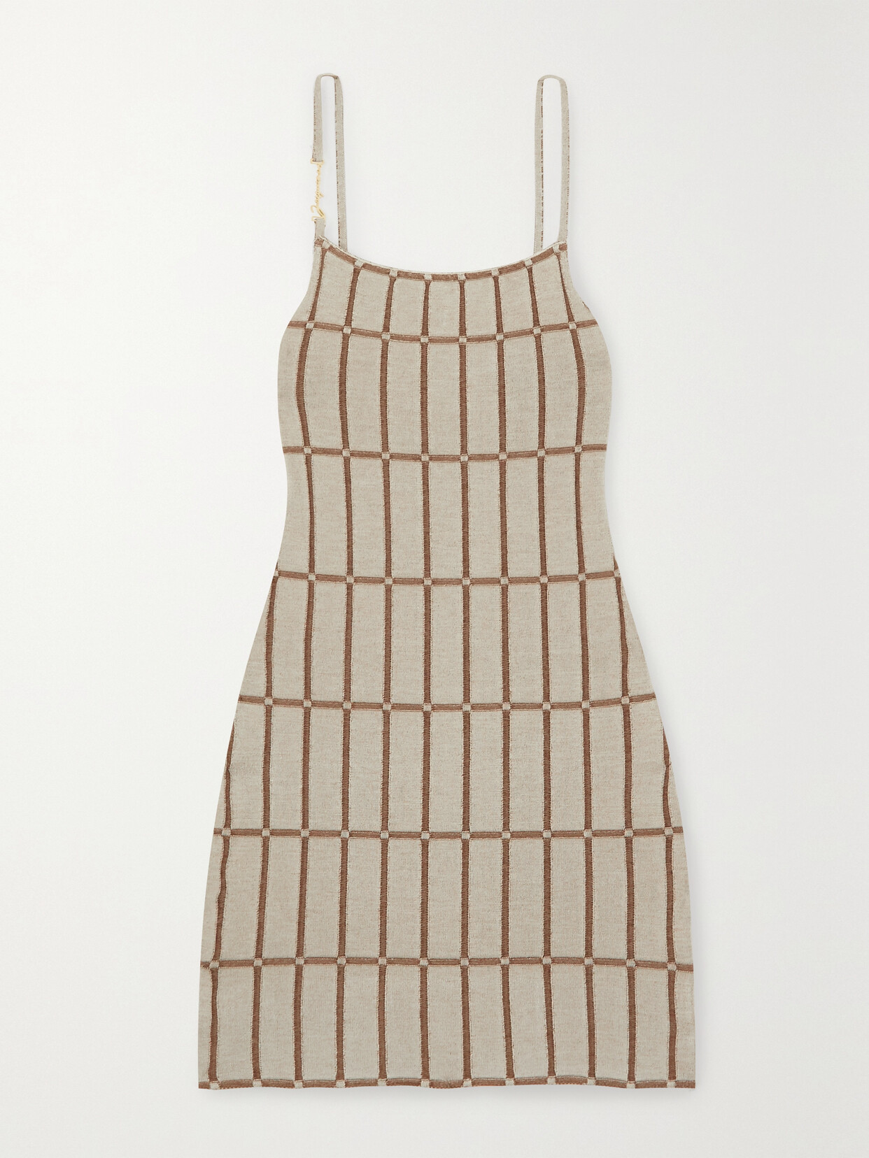 Jacquemus - Malha Embellished Jacquard-knit Mini Dress - Neutrals