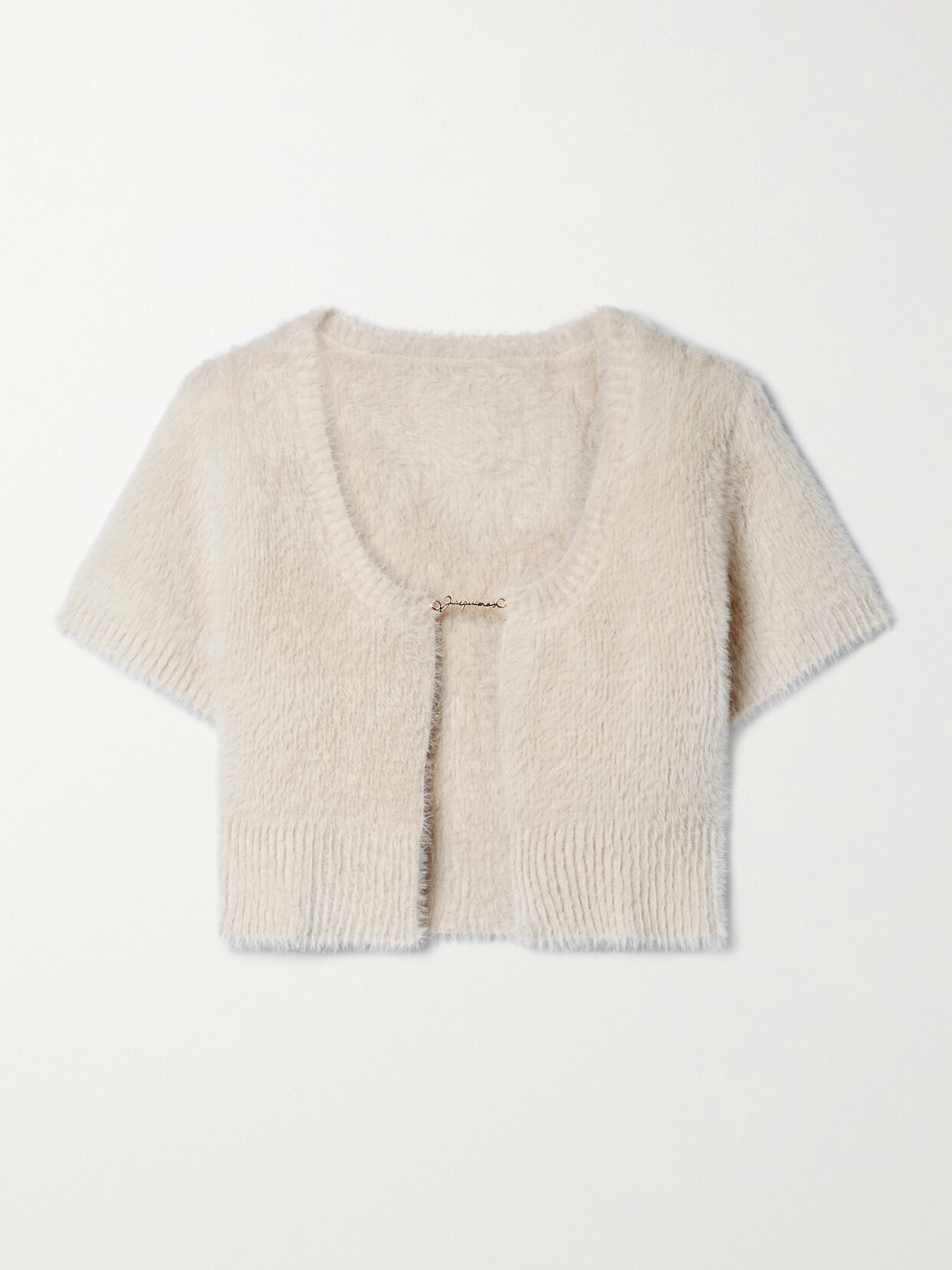 Jacquemus - La Maille Neve Cropped Brushed Knitted Cardigan - Off-white