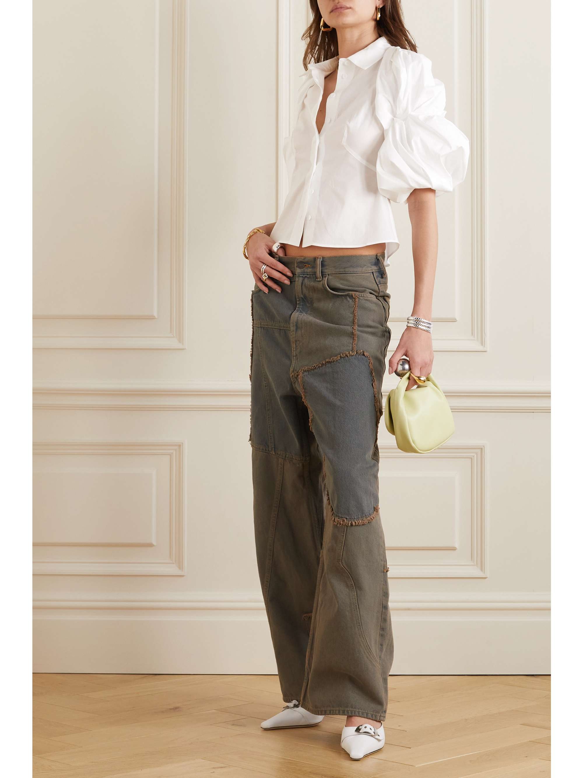 JACQUEMUS 마라카 컷아웃 스트레치 코튼 포플린 셔츠