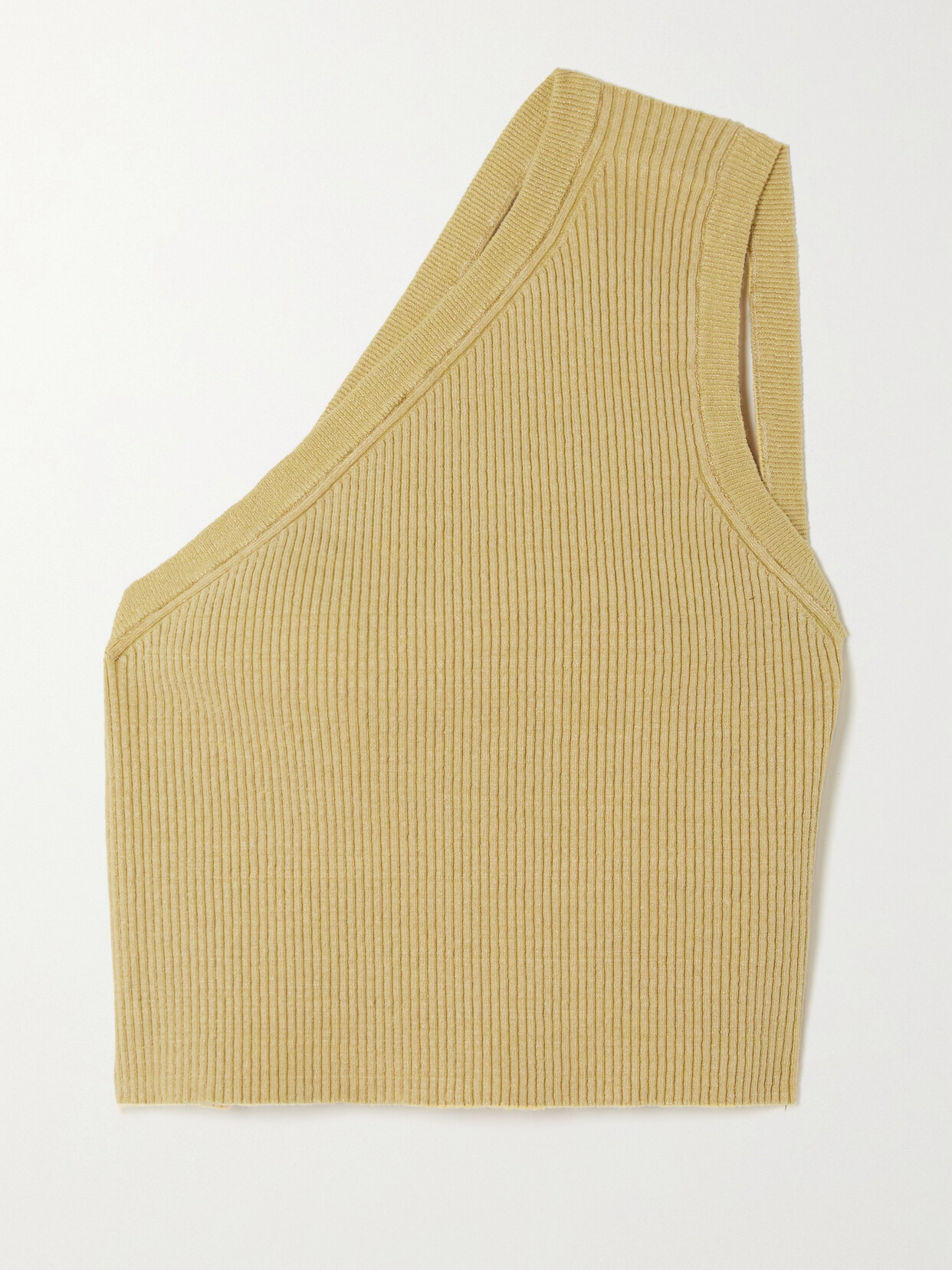 Jacquemus - Ascu One-shoulder Ribbed Linen-blend Top - Yellow