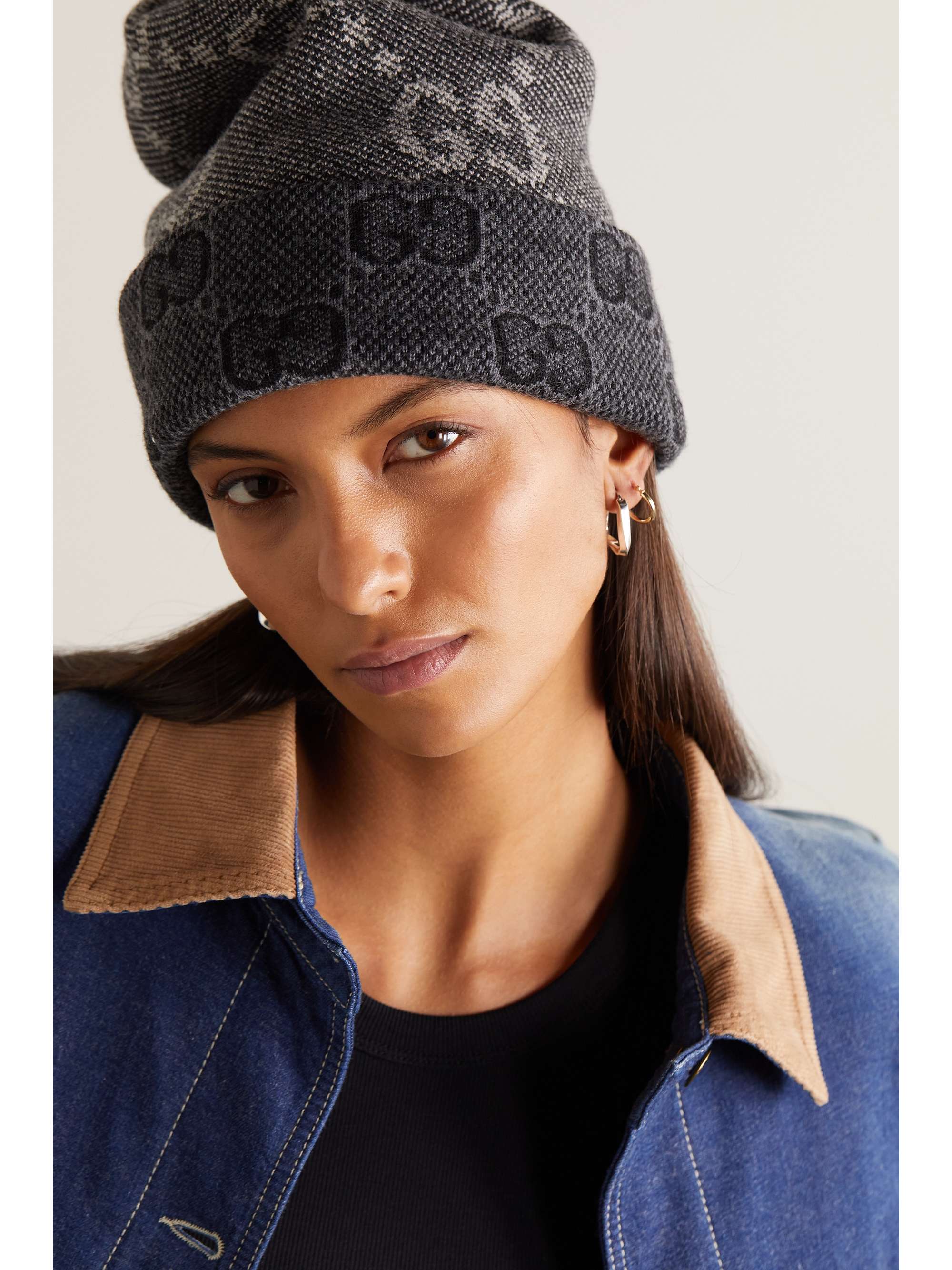 GUCCI Jacquardknit wool beanie NETAPORTER