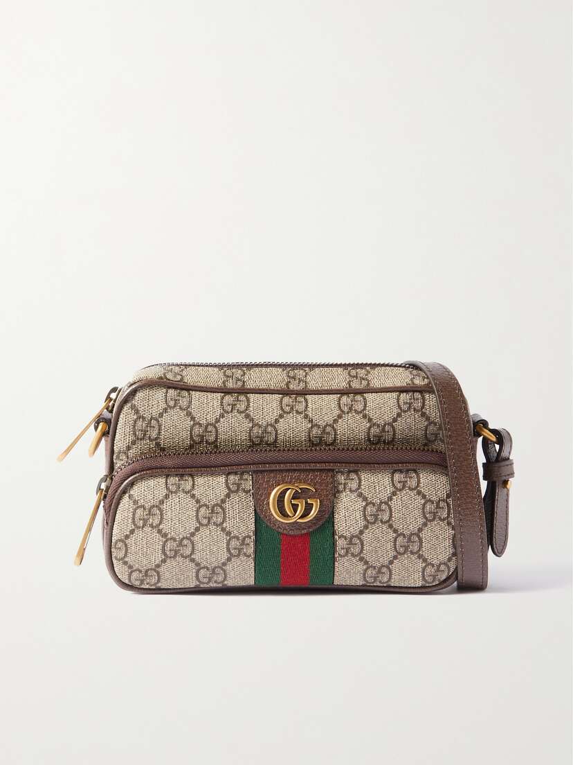 Gucci Ophidia Mini Leather-trimmed Printed Coated-canvas Shoulder Bag
