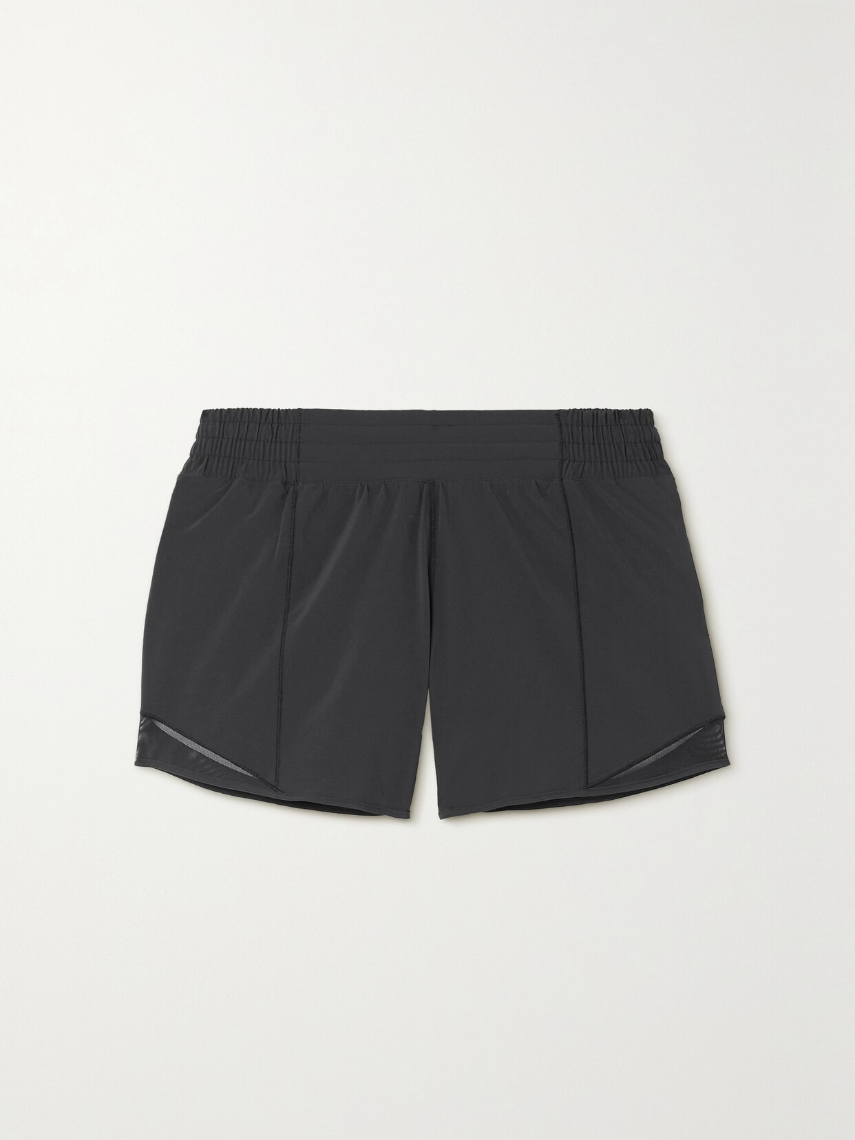 Lululemon Hotty Hot Low-rise Mesh-paneled Stretch Recycled-swift Shorts In Black