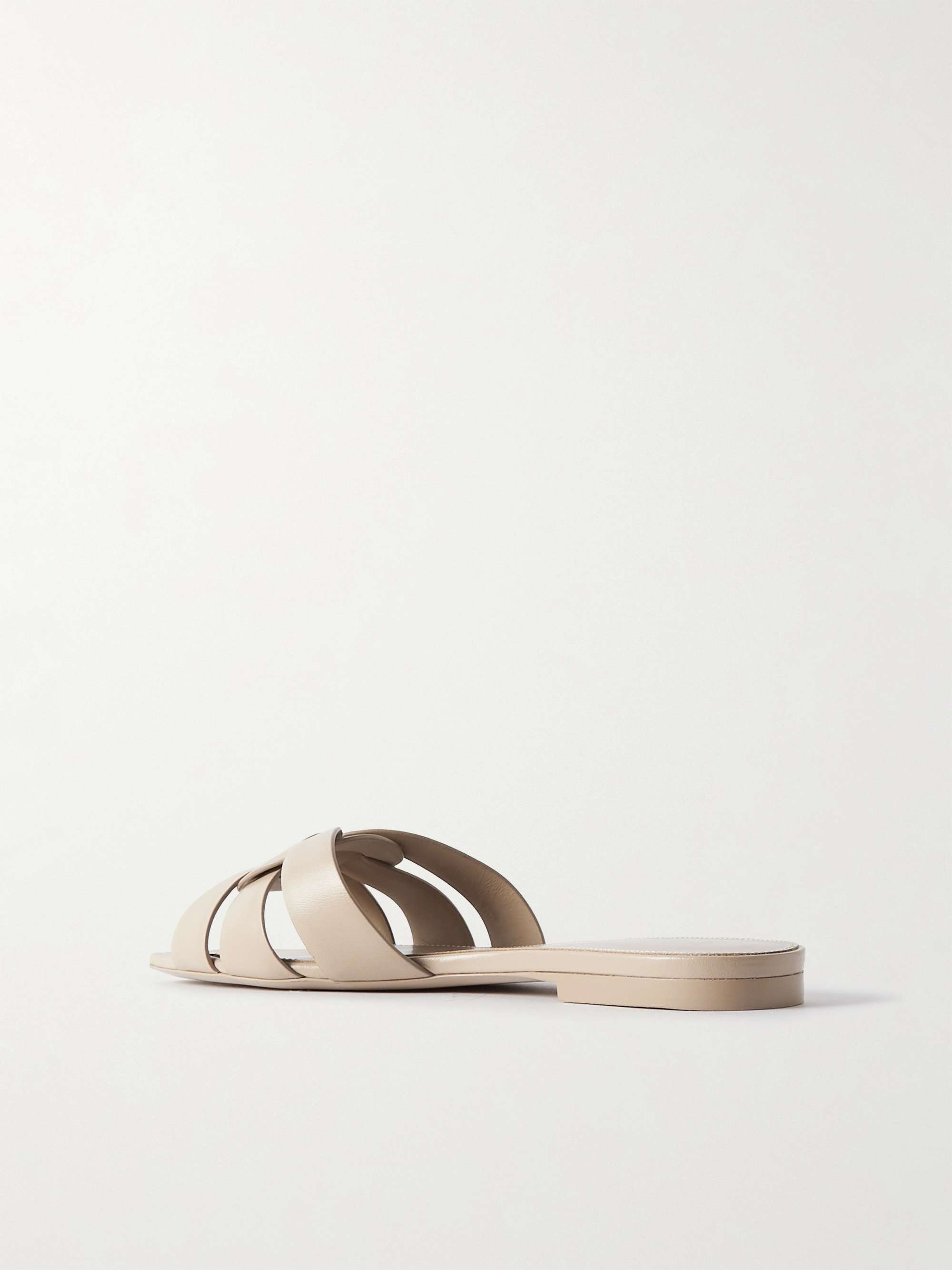 SAINT LAURENT Tribute woven leather slides
