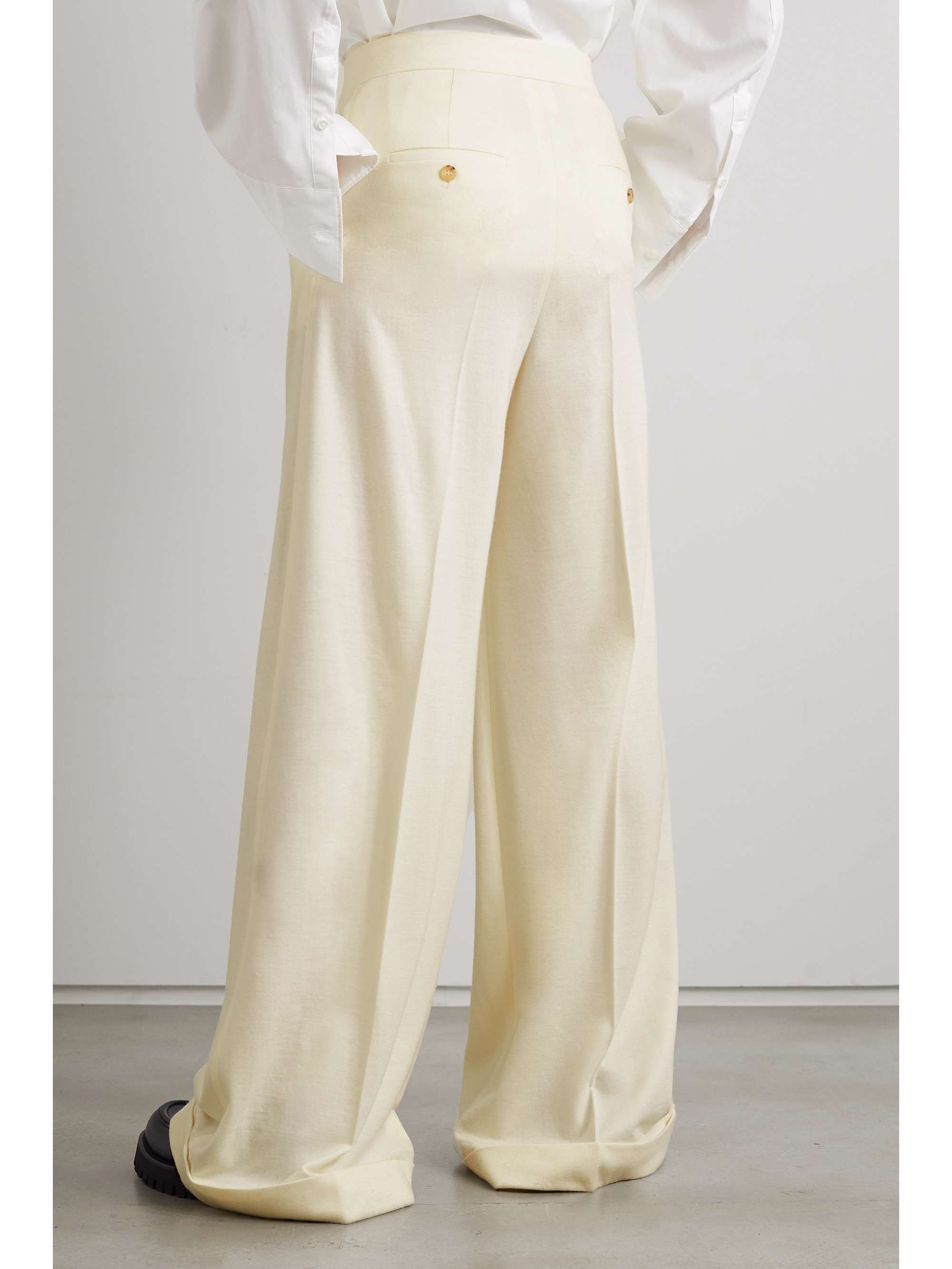 White Catullo wool-jersey wide-leg pants | MAX MARA | NET-A-PORTER