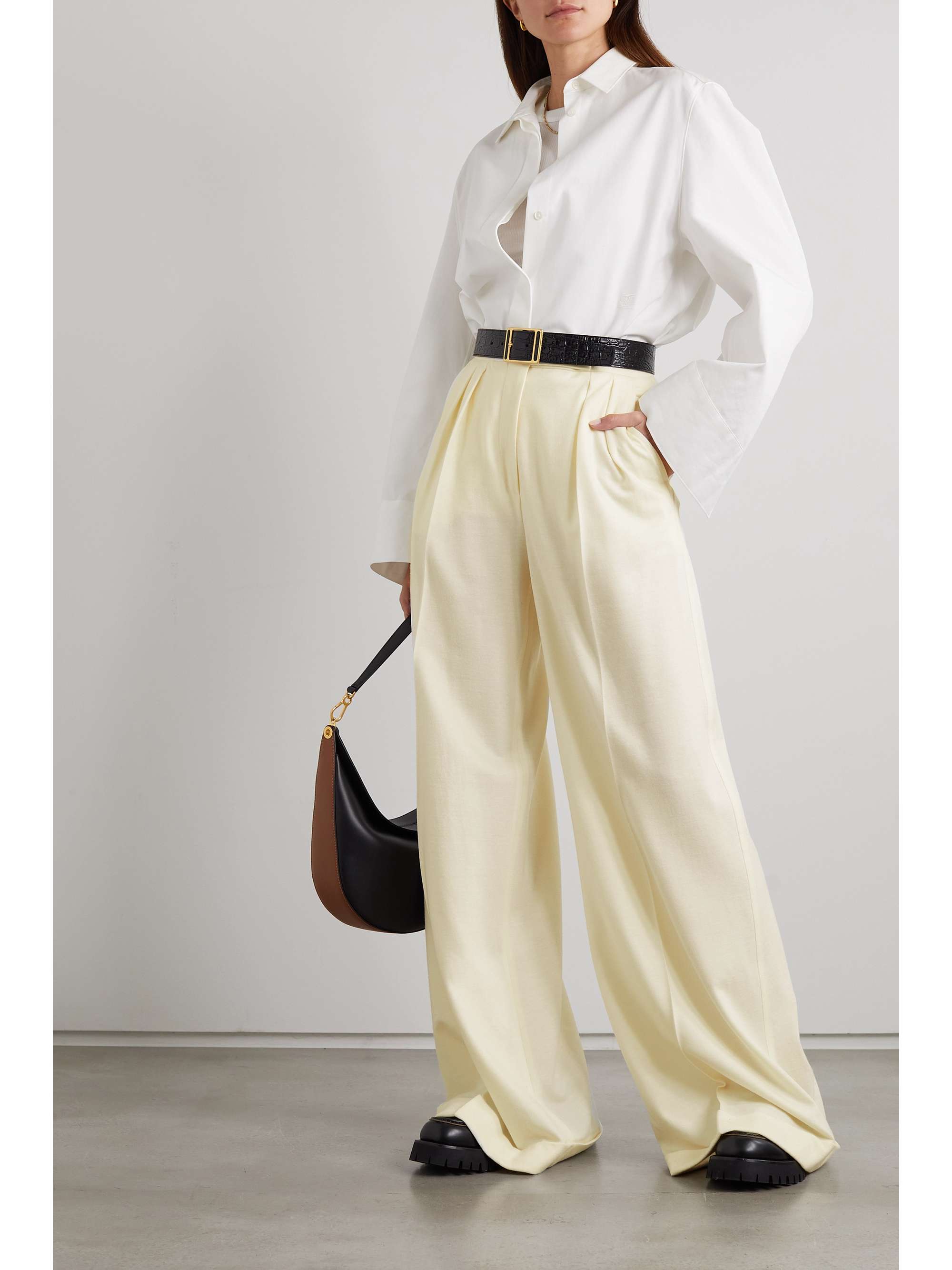 White Catullo wool-jersey wide-leg pants | MAX MARA | NET-A-PORTER