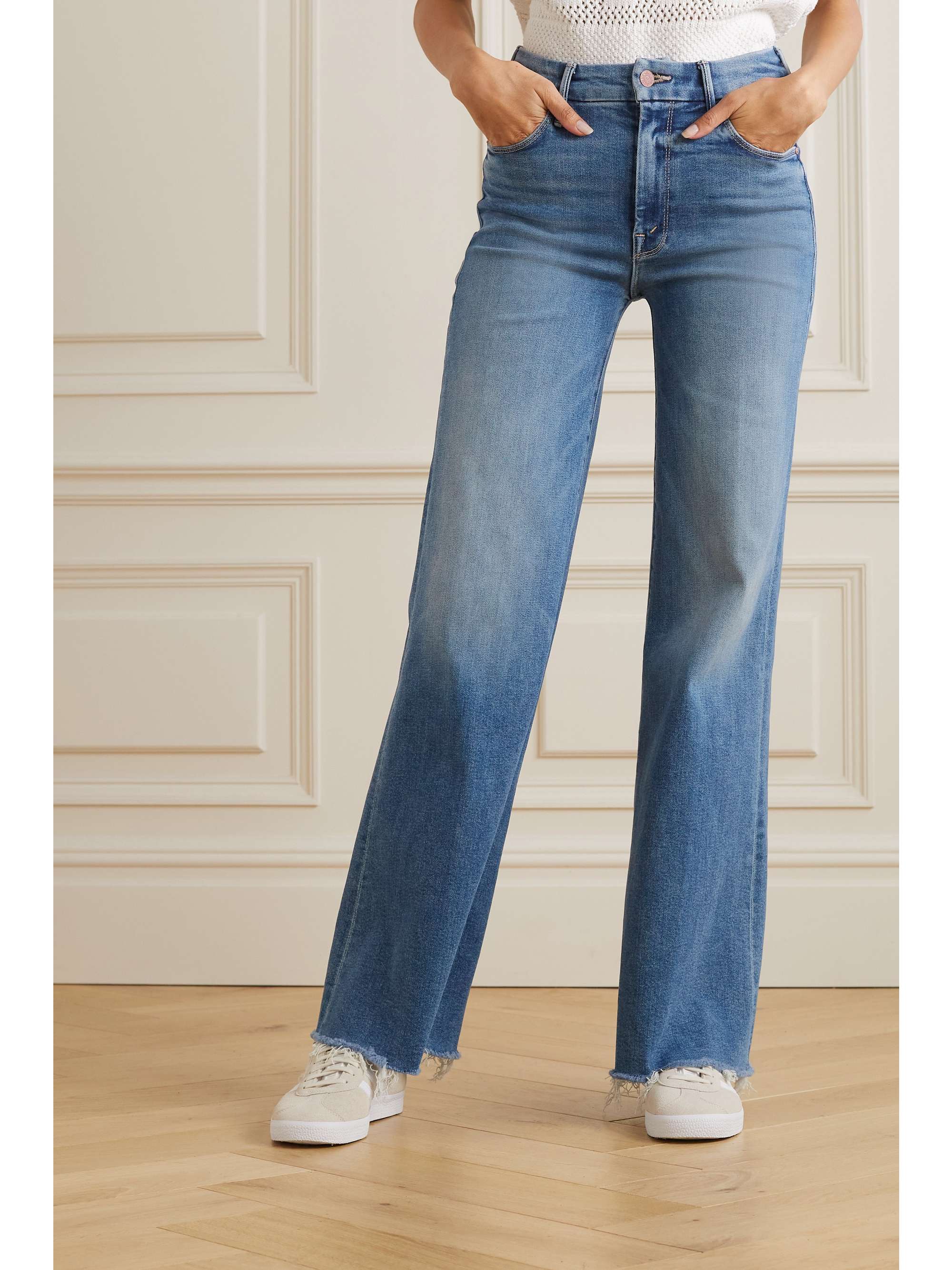 MOTHER The Roller mid rise straight leg jeans NET A PORTER