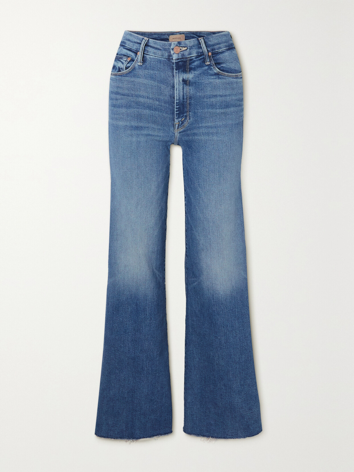 Shop Mother + Net Sustain The Roller Mid-rise Straight-leg Jeans In Blue