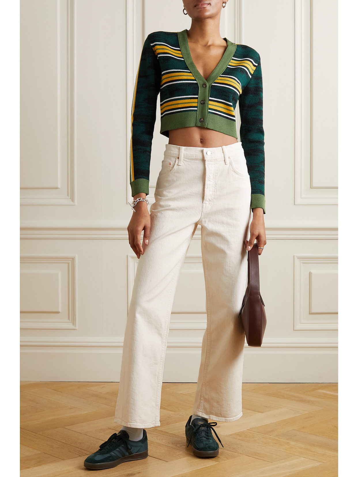 The High Waist Spinner Skimp Wide-leg Jeans In White