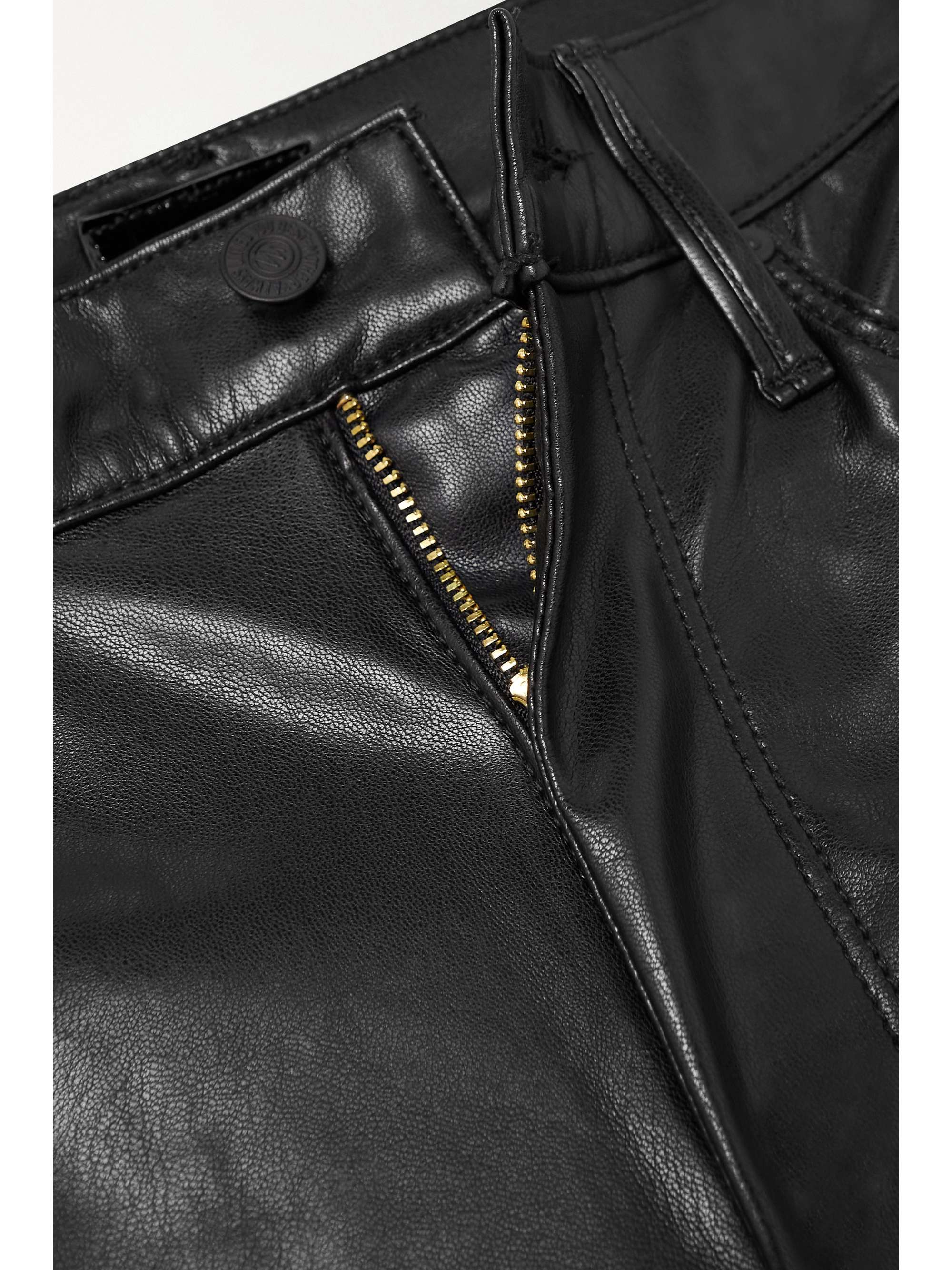 MOTHER The Dazzler Skimp faux leather straight-leg pants