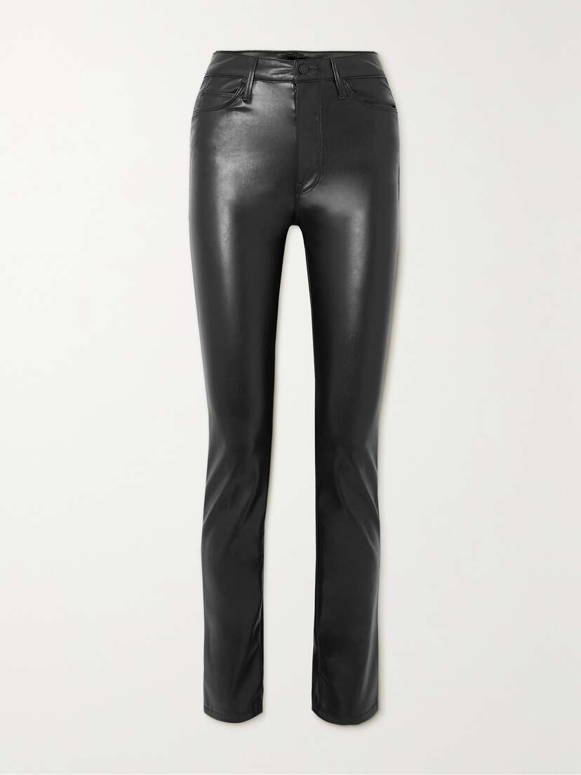 Mother + Net Sustain The Dazzler Skimp Faux Leather Straight-leg Pants