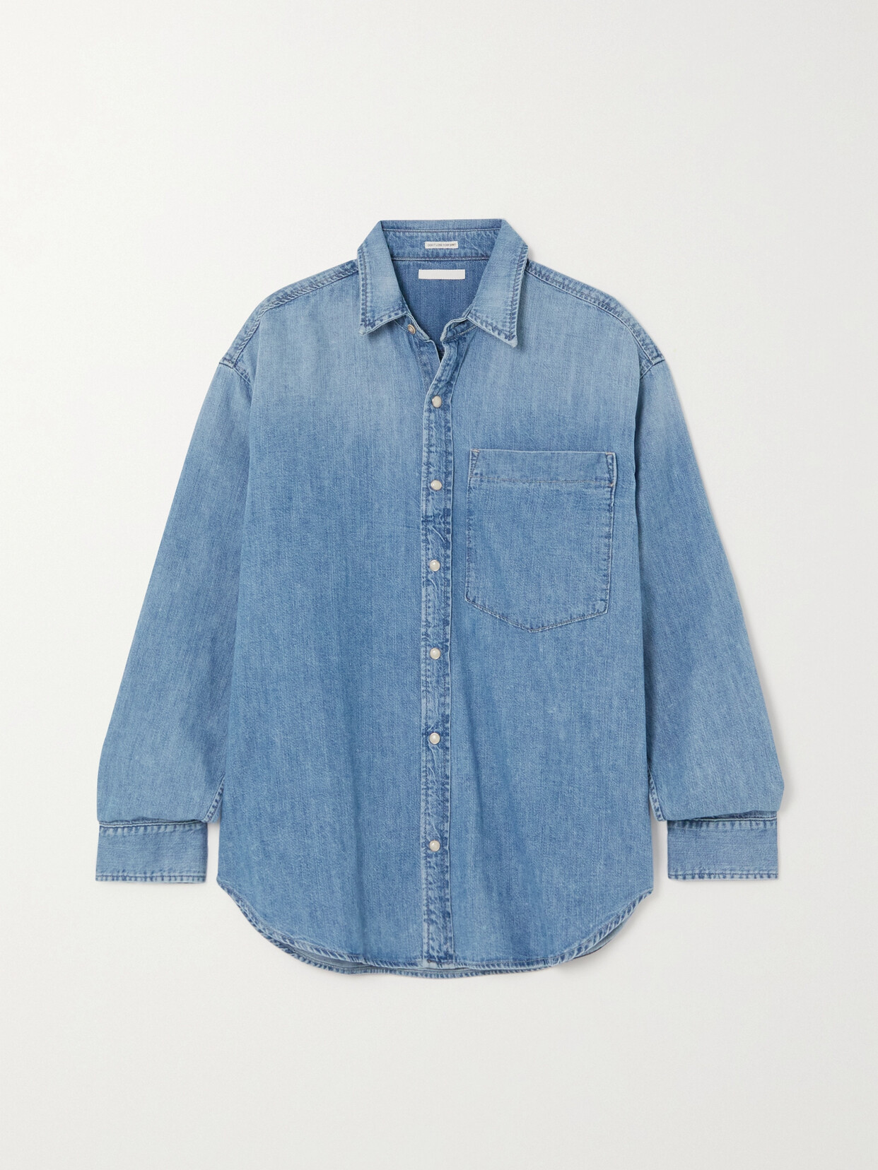 Mother - Sleepover Oversized Cotton-blend Chambray Shirt - Blue