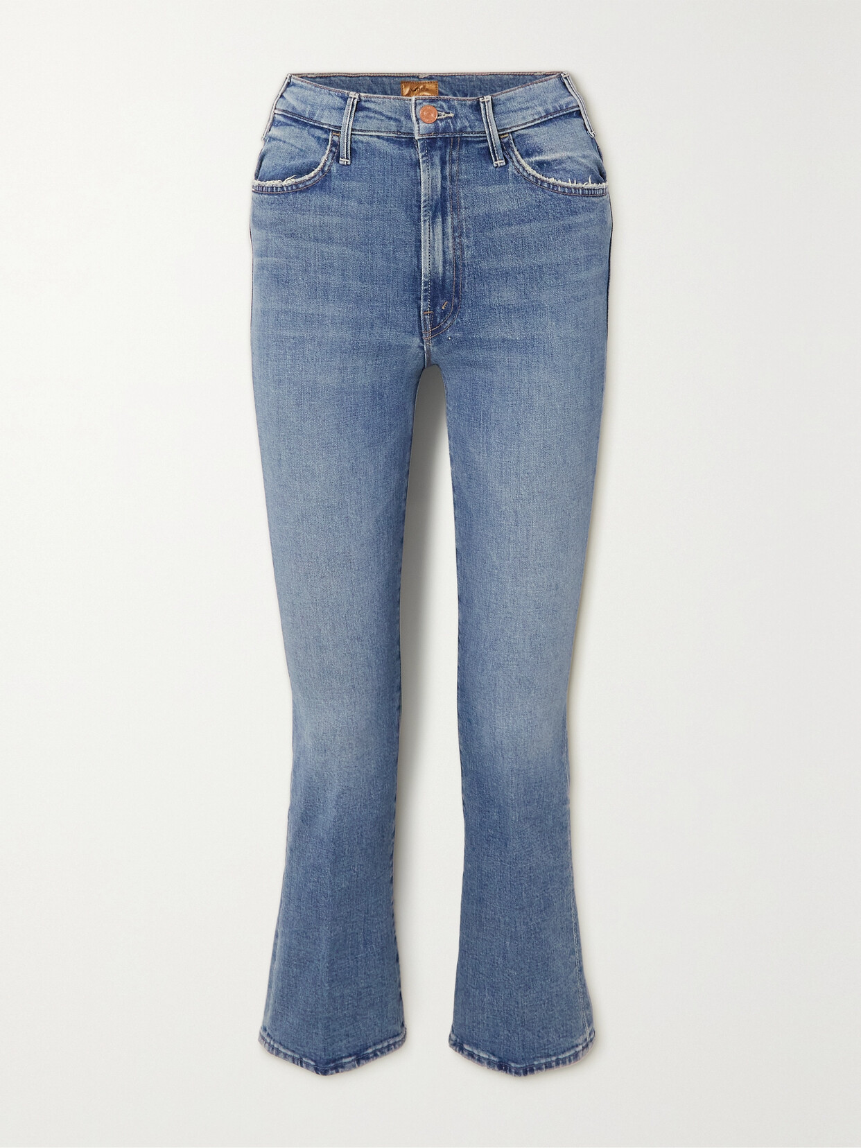 Mother - The Hustler Cropped High-rise Flared Jeans - Blue