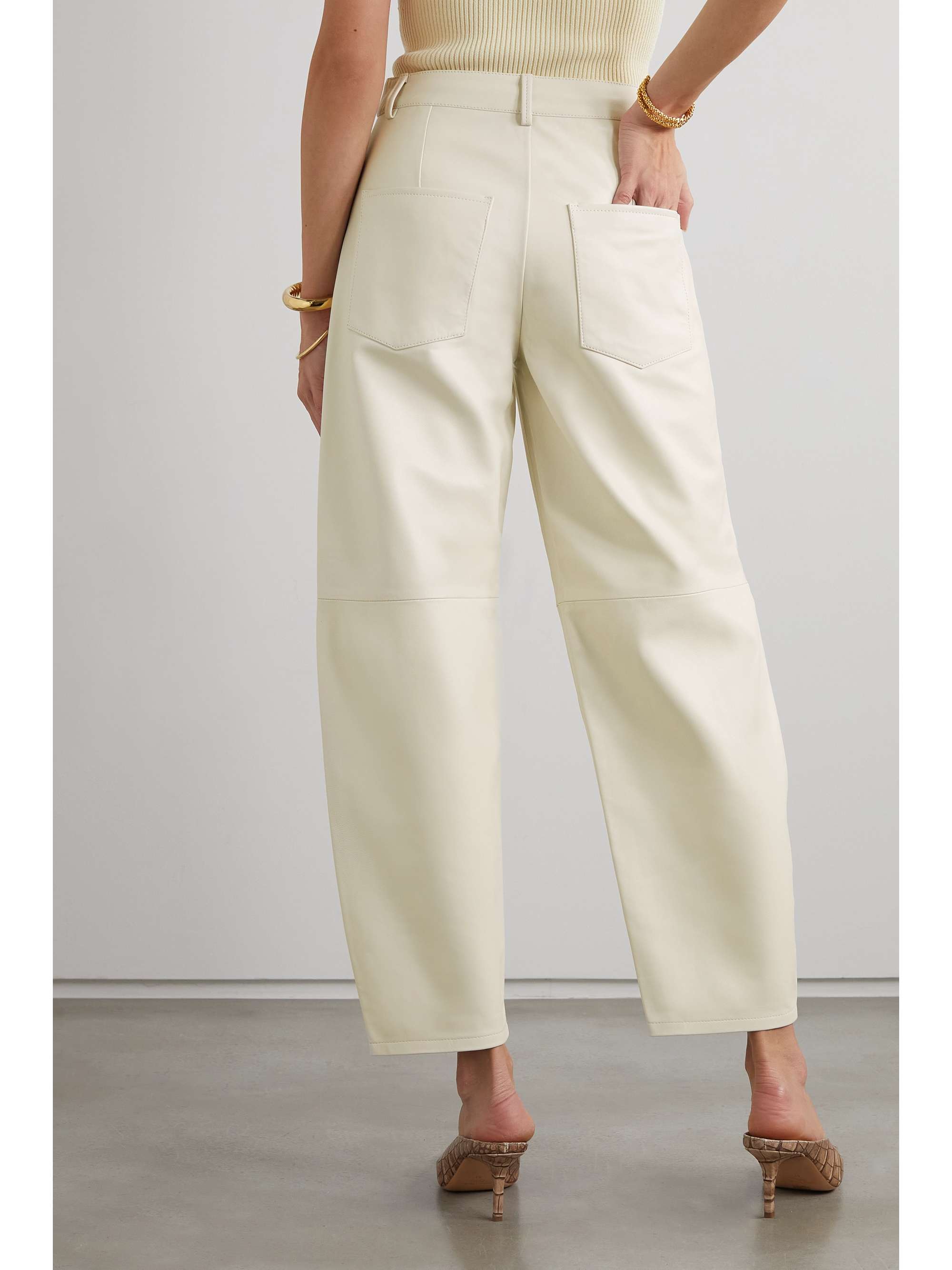 WANDLER Chamomile tapered leather pants