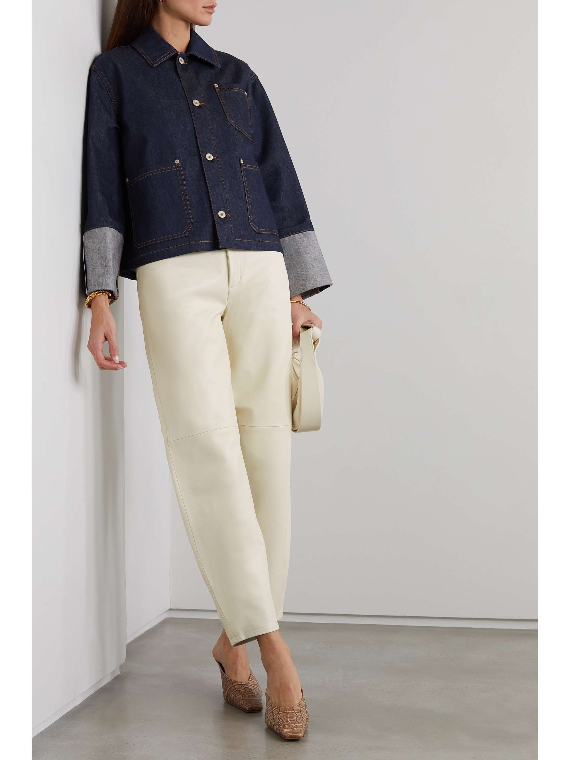 WANDLER Chamomile tapered leather pants