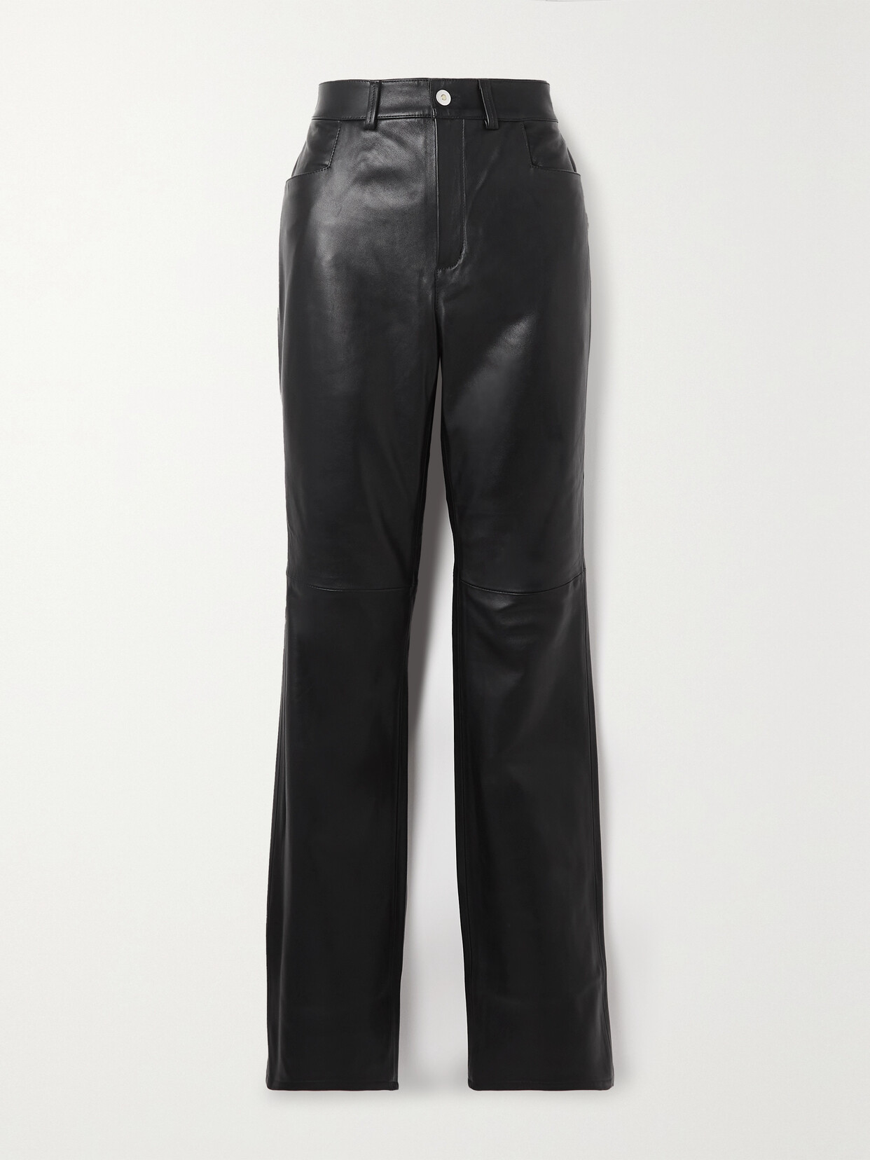 Wandler - Aster Leather Straight-leg Pants - Black