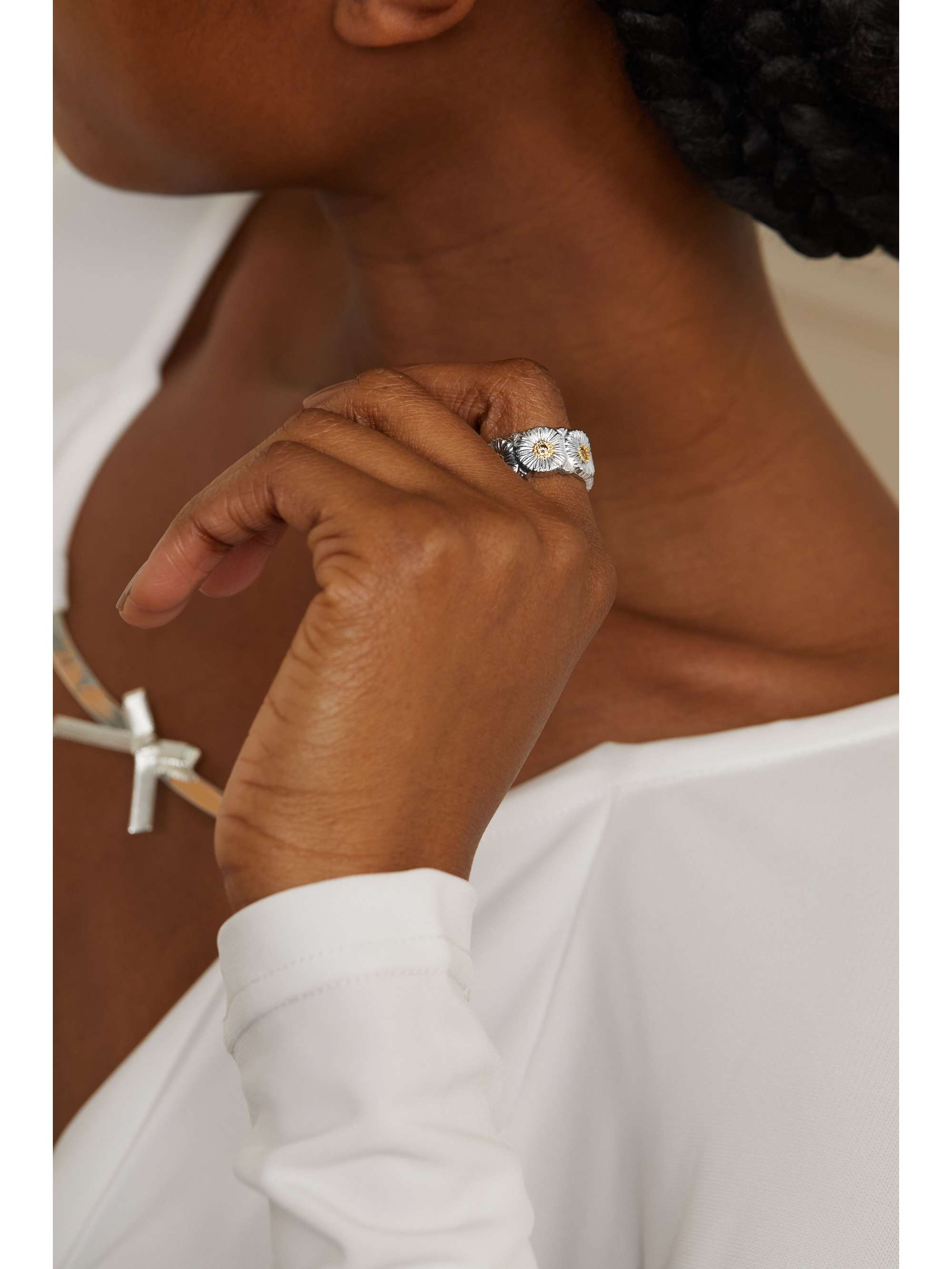 BUCCELLATI Blossoms Eternelle sterling silver and gold vermeil ring