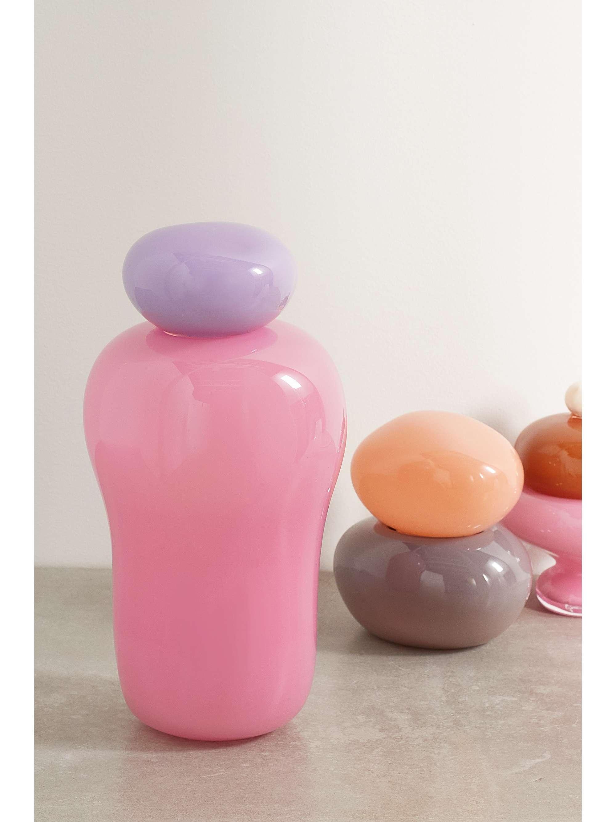 HELLE MARDAHL Vase avec couvercle en verre Bon Bon Mega Medium