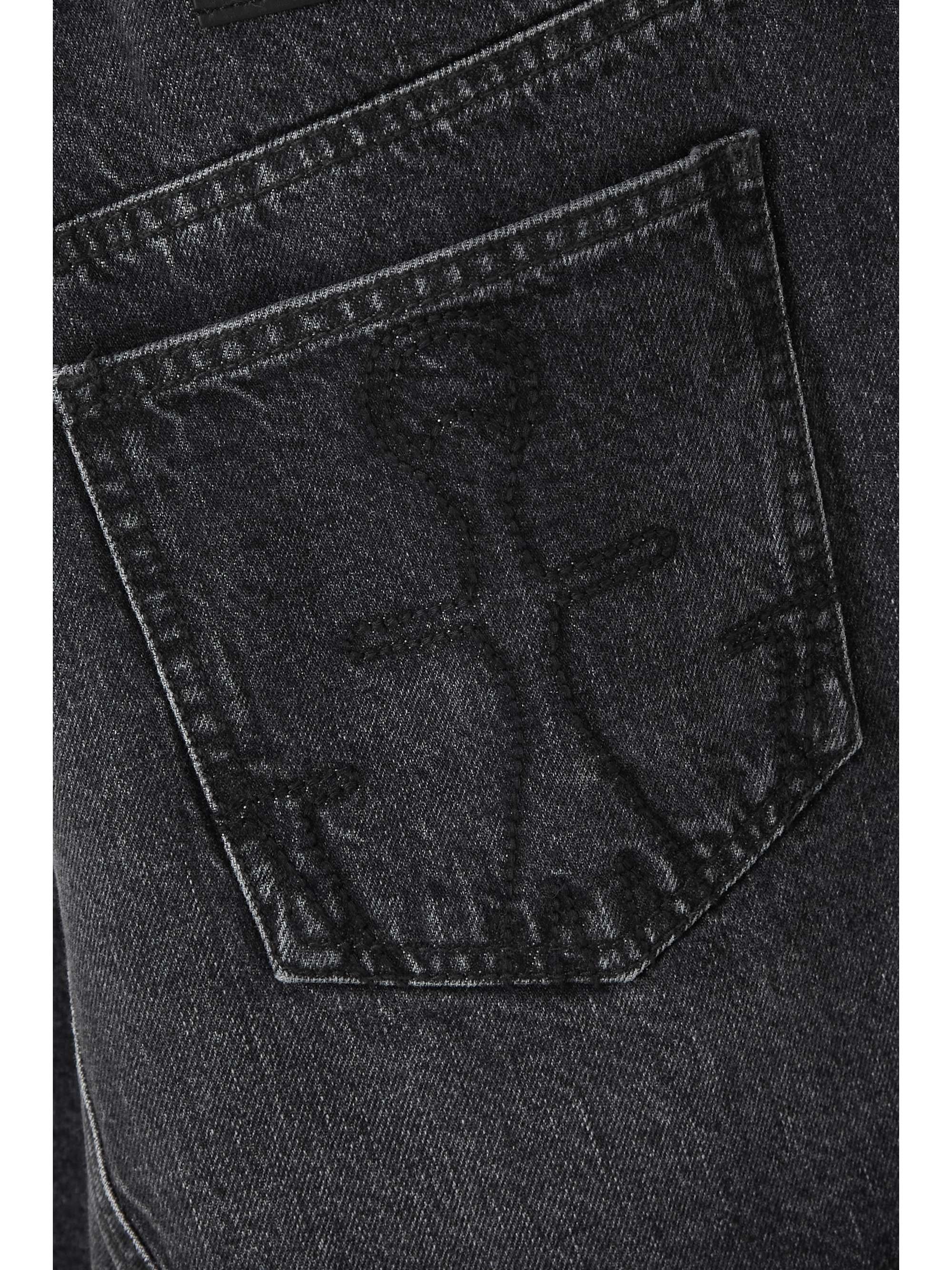 JW ANDERSON Deconstructed asymmetric cotton-jersey and denim mini dress