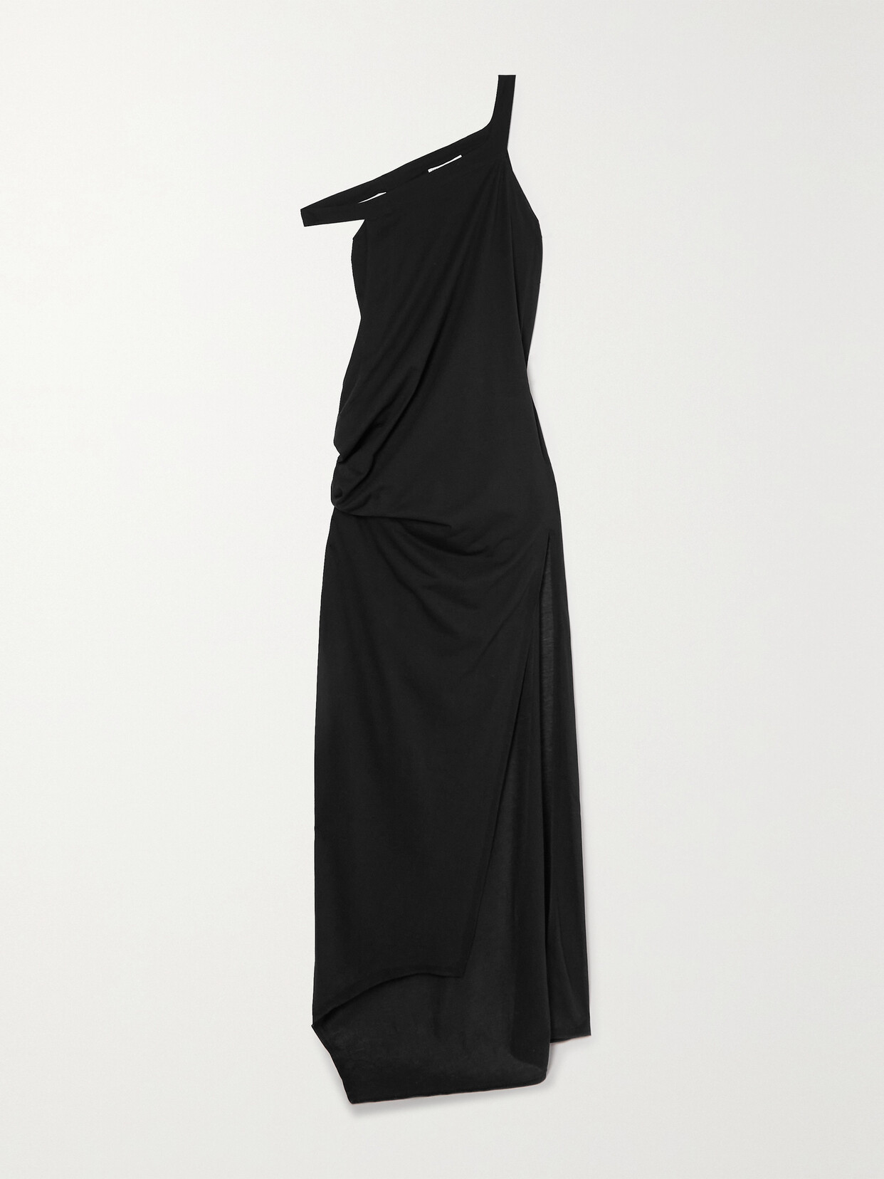 JW Anderson - One-shoulder Draped Cotton-blend Maxi Dress - Black