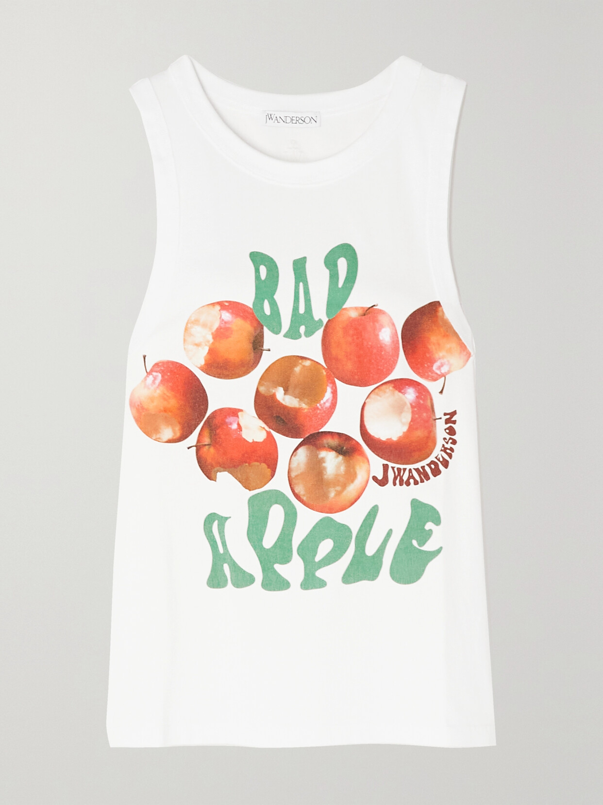 JW Anderson - Bad Apple Printed Cotton-jersey Tank - White