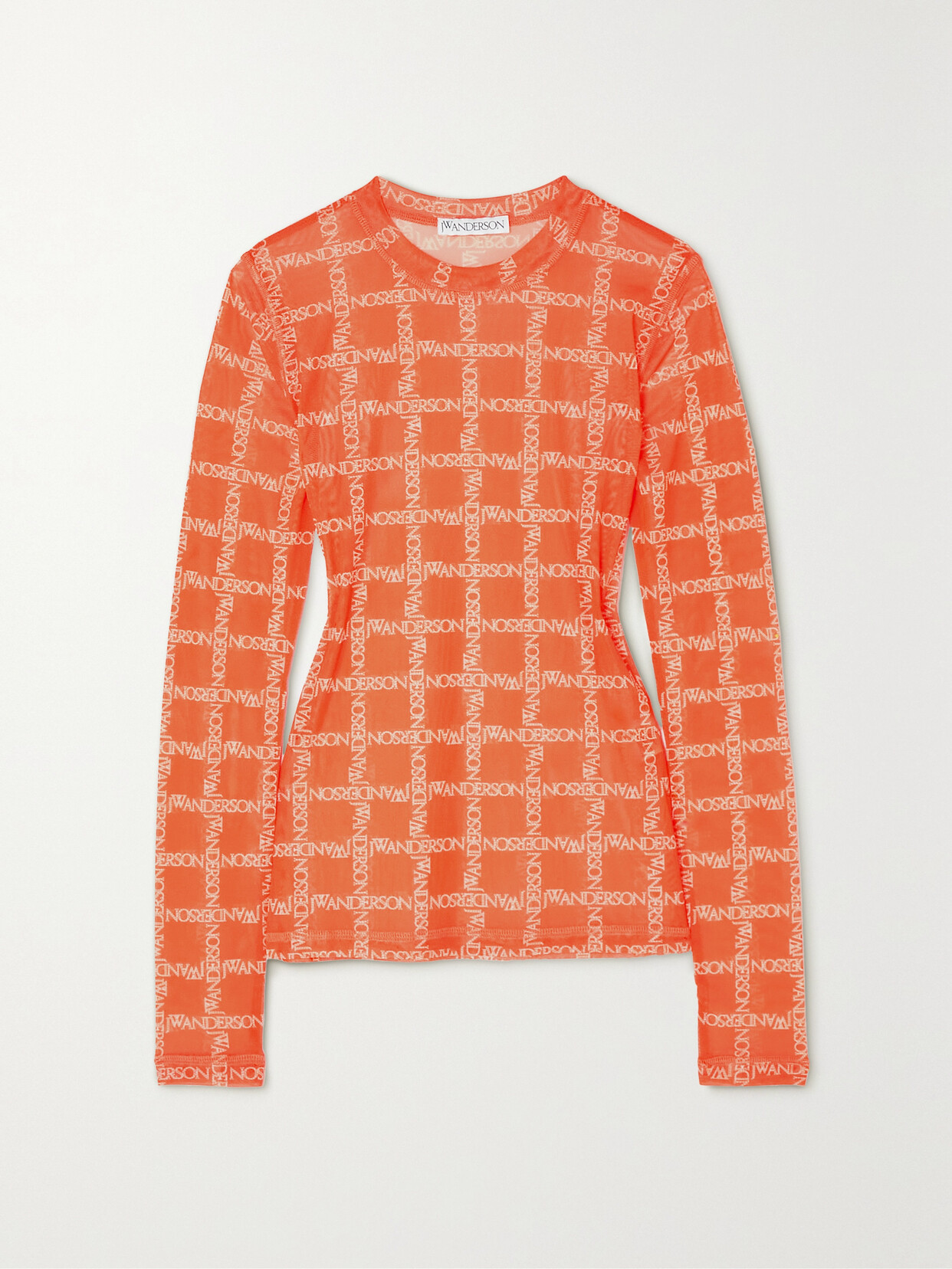 JW Anderson - Printed Stretch-mesh Top - Orange