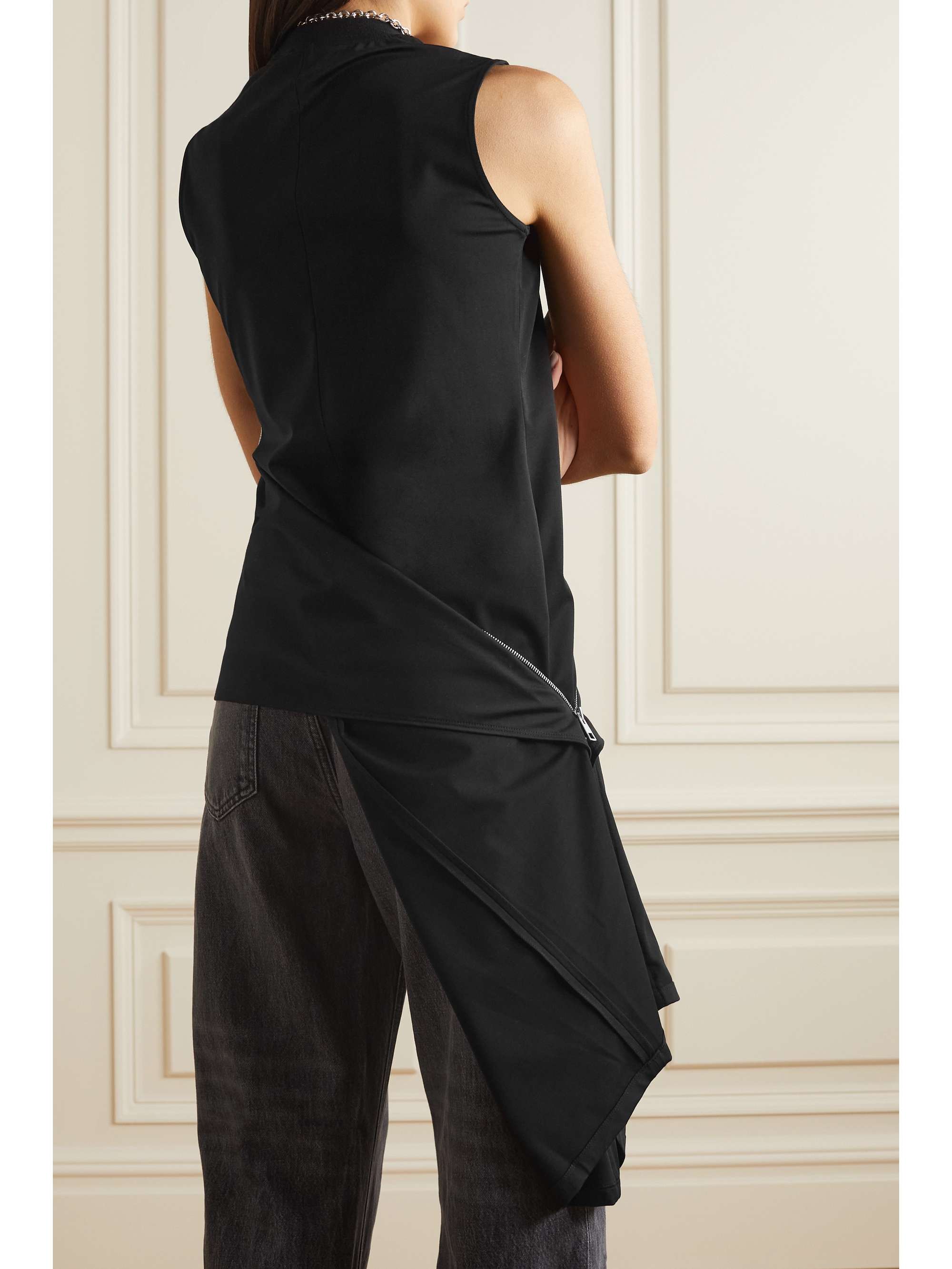 JW ANDERSON ジャージー アシンメトリー タンクトップ ファスナー付き