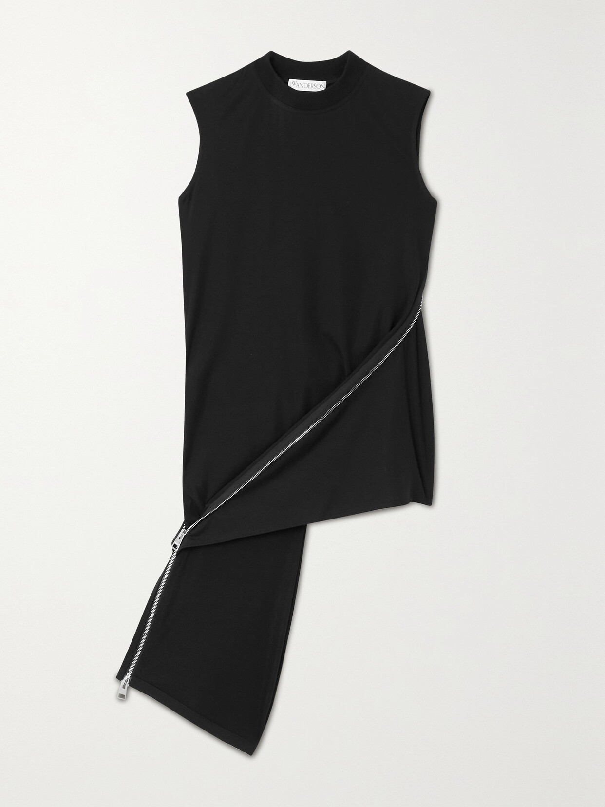 JW Anderson - Asymmetric Zip-detailed Jersey Tank - Black