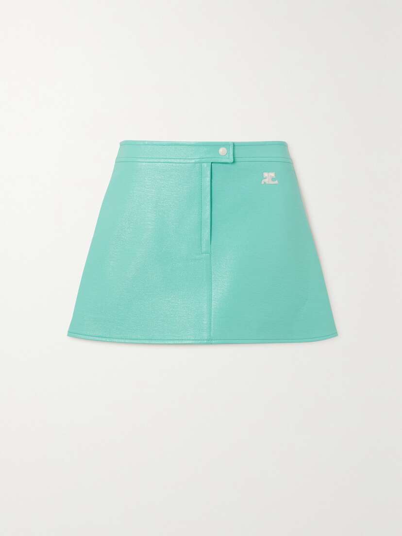 Courrèges Appliquéd Cotton-blend Vinyl Mini Skirt