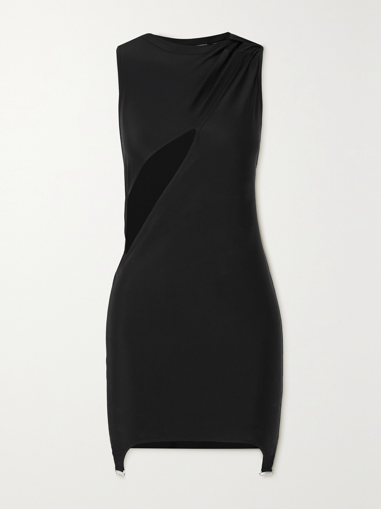 COURREGES - Cutout Twisted Stretch-jersey Mini Dress - Black