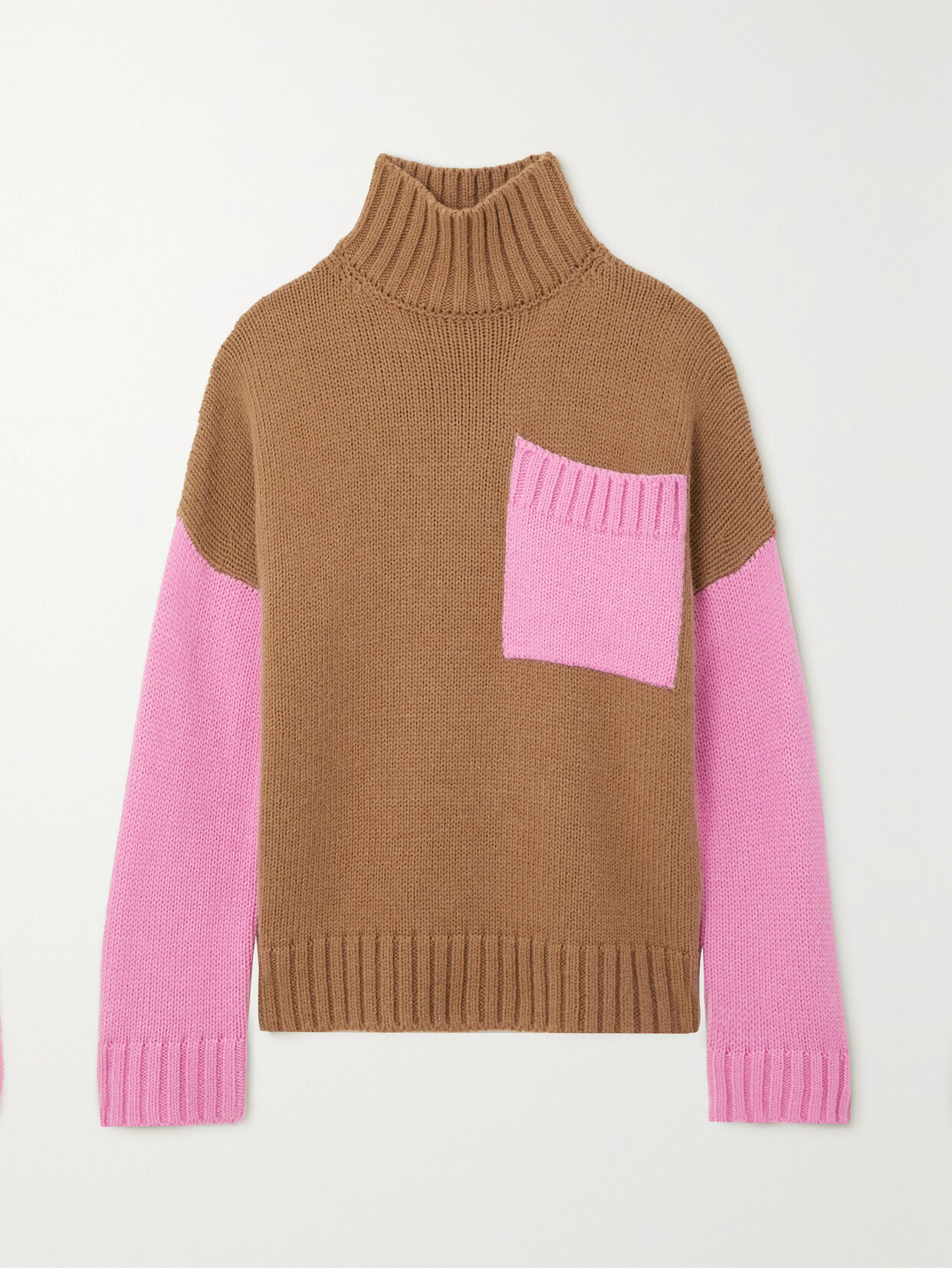 JW ANDERSON TWO-TONE KNITTED TURTLENECK SWEATER