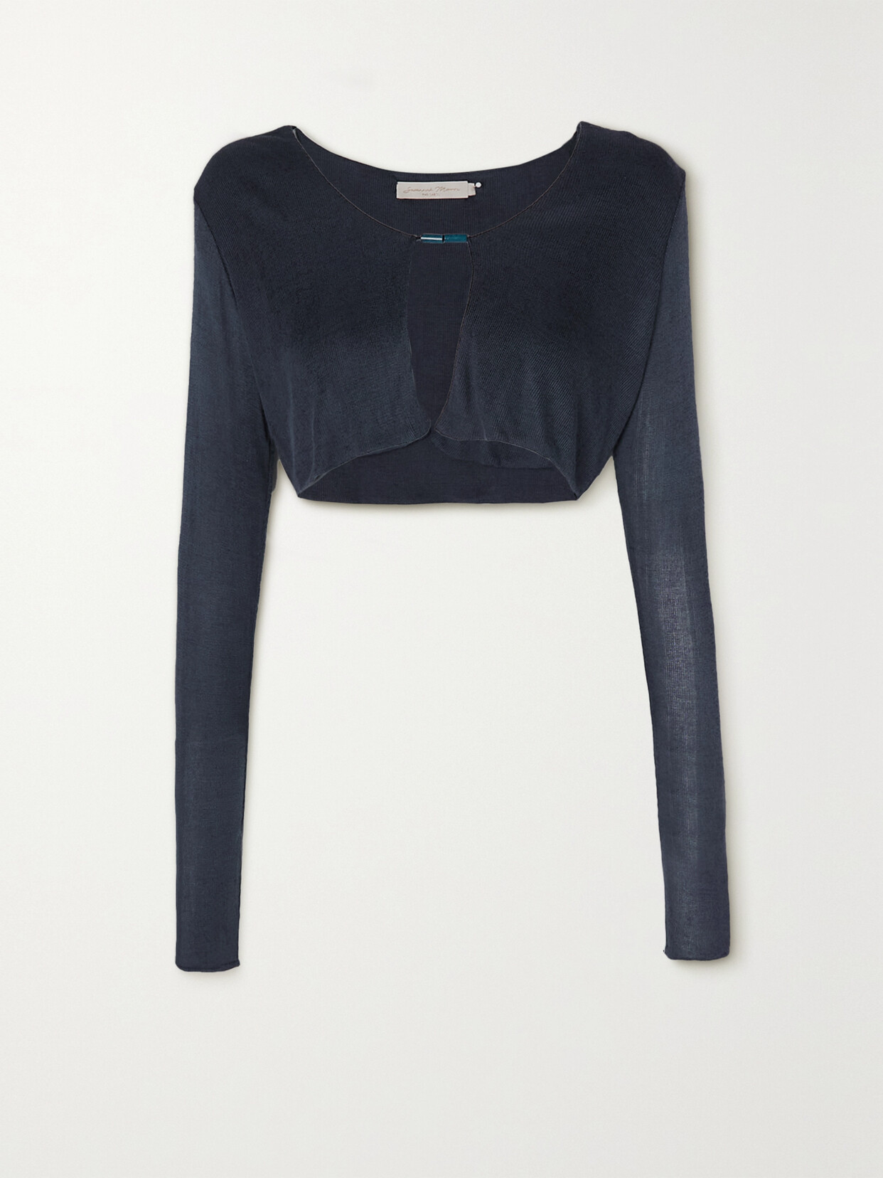 Savannah Morrow The Label Birdie Cropped Bamboo Top - Blue