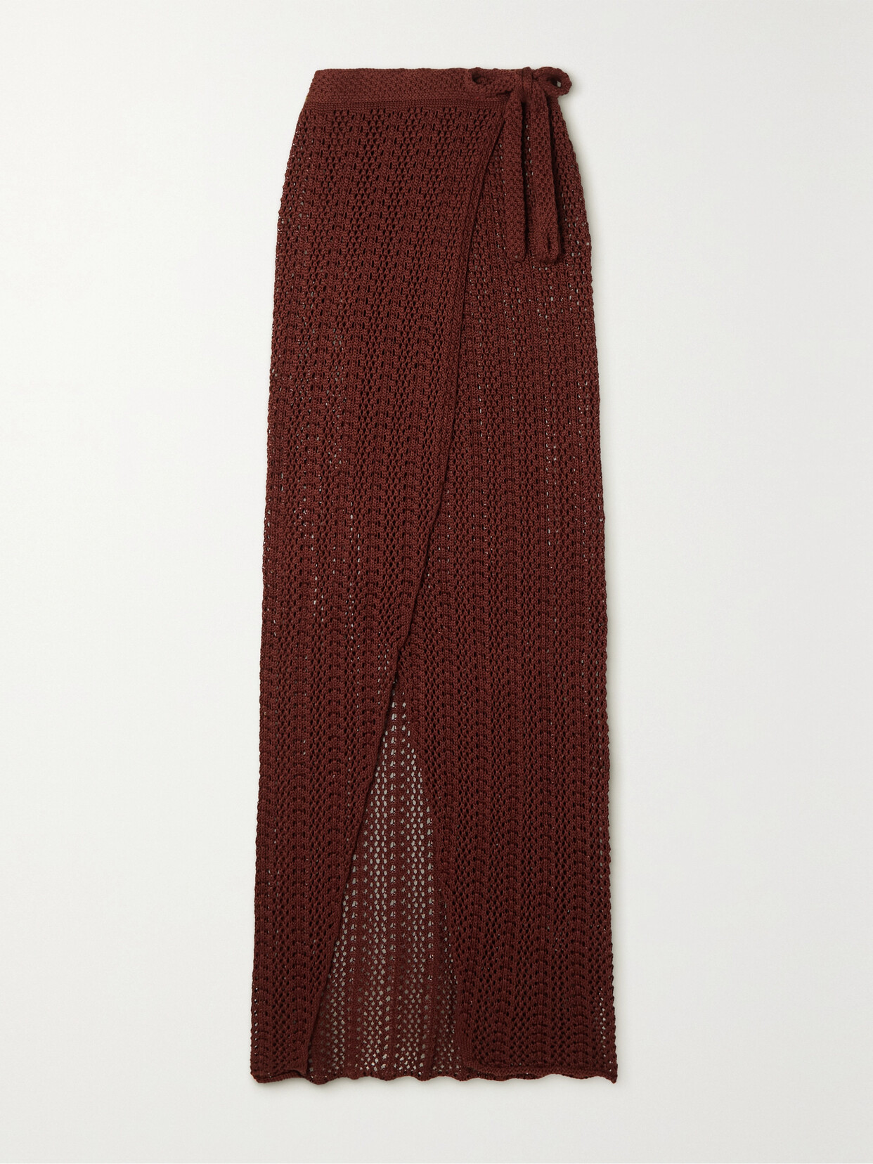 Savannah Morrow - Kirra Crocheted Pima Cotton Maxi Wrap Skirt - Brown