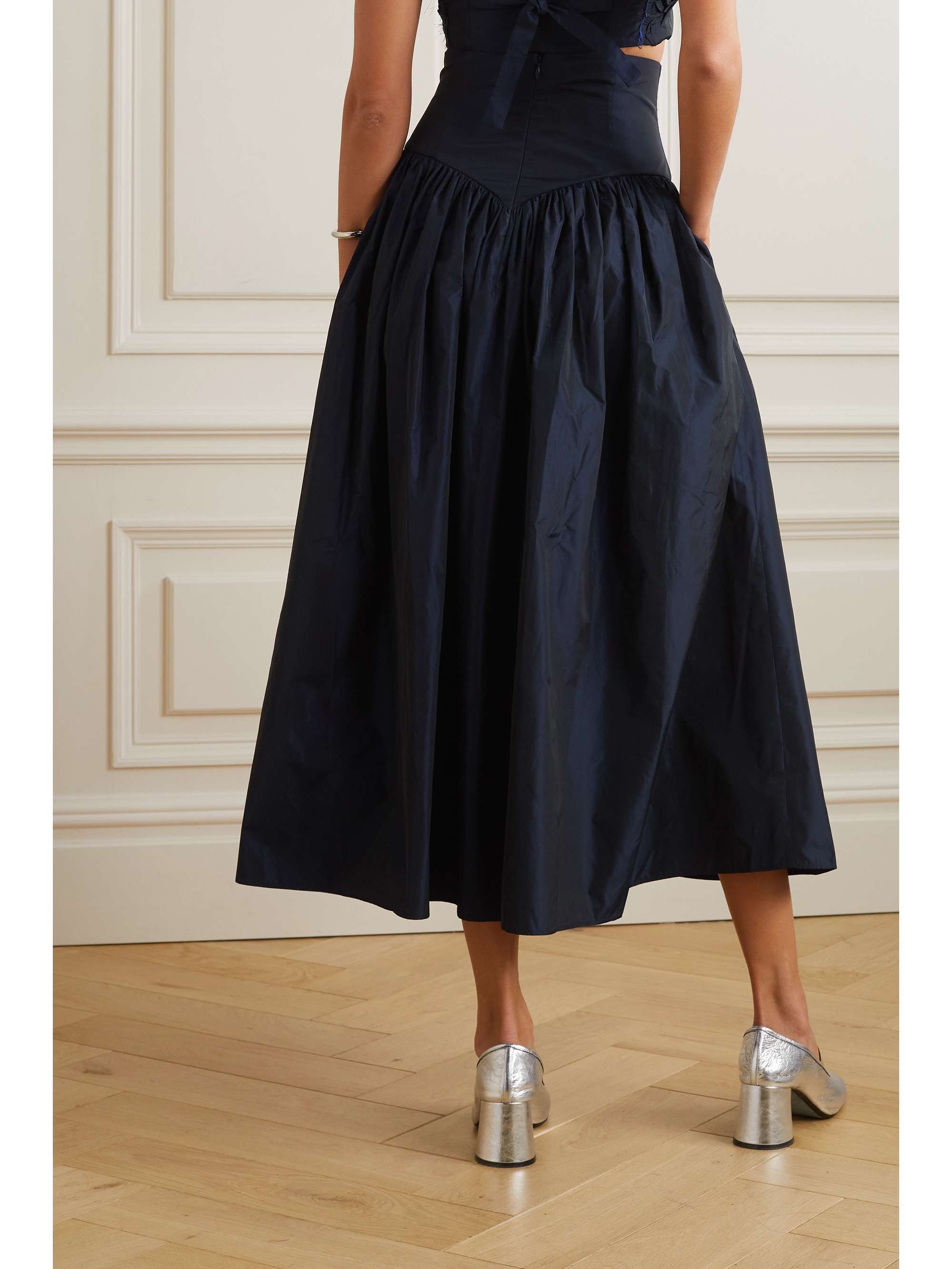RENAISSANCE RENAISSANCE Esther gathered taffeta midi skirt